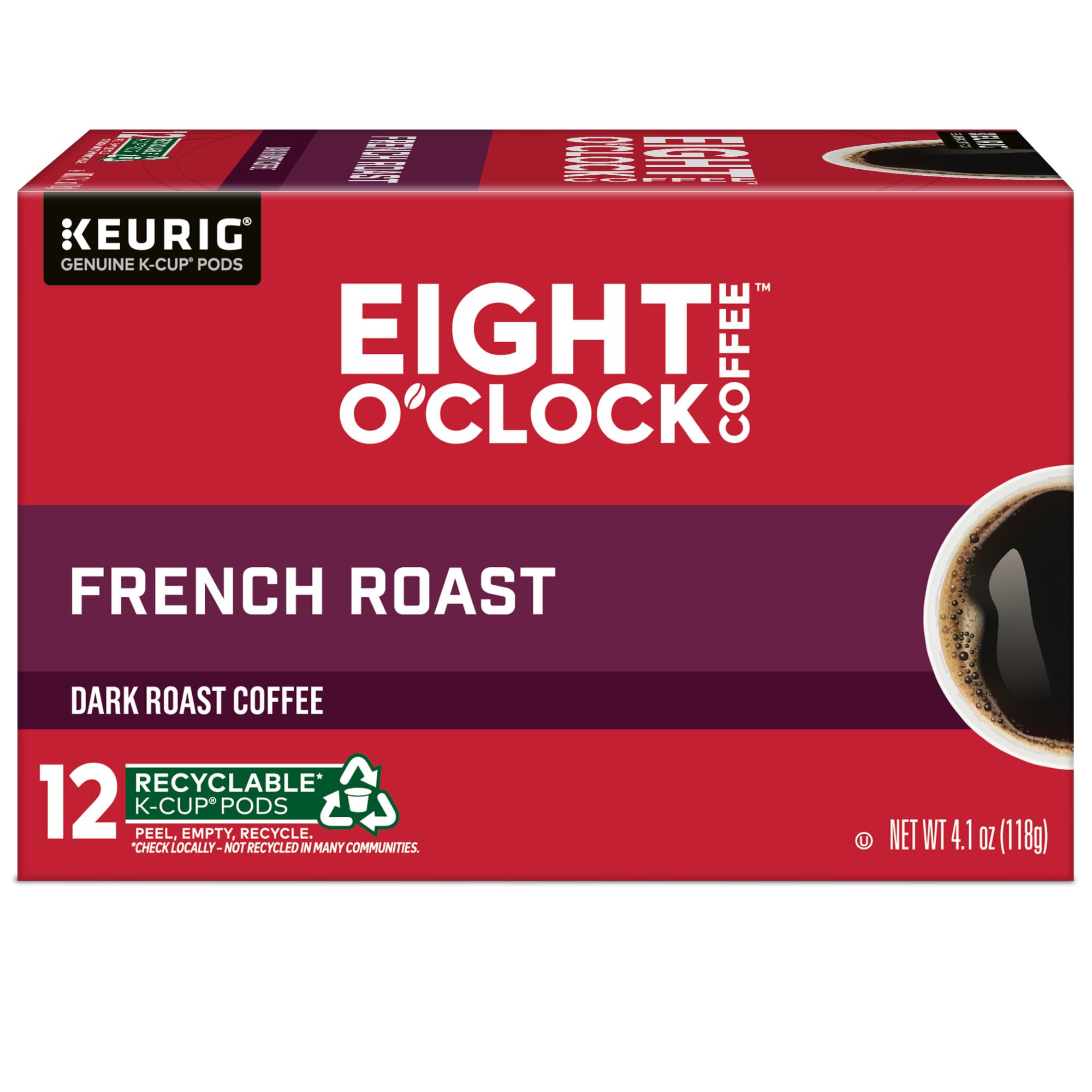 Eight O'Clock Coffee The Original, Single-Serve Keurig K-Cup Pods, Medium Roast Coffee Pods, 72 Count