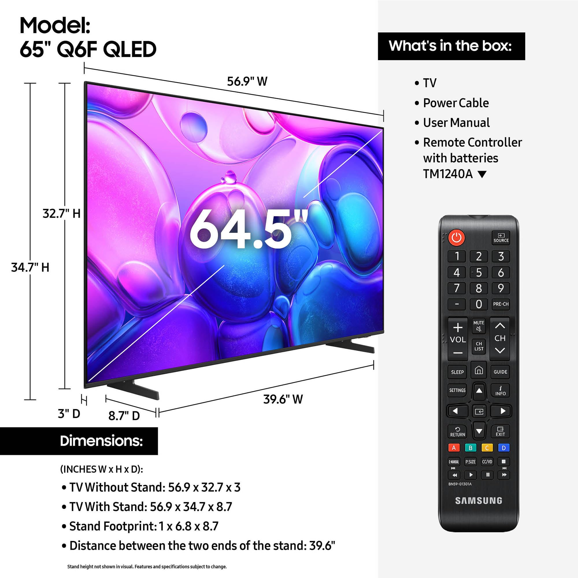 Samsung 65-Inch Class QLED Q7F Series Samsung Vision AI Smart TV (2025 Model, 65Q7F) Quantum HDR, Object Tracking Sound Lite, Q4 AI Gen1 Processor, 4K upscaling, Gaming Hub, Alexa Built-in
