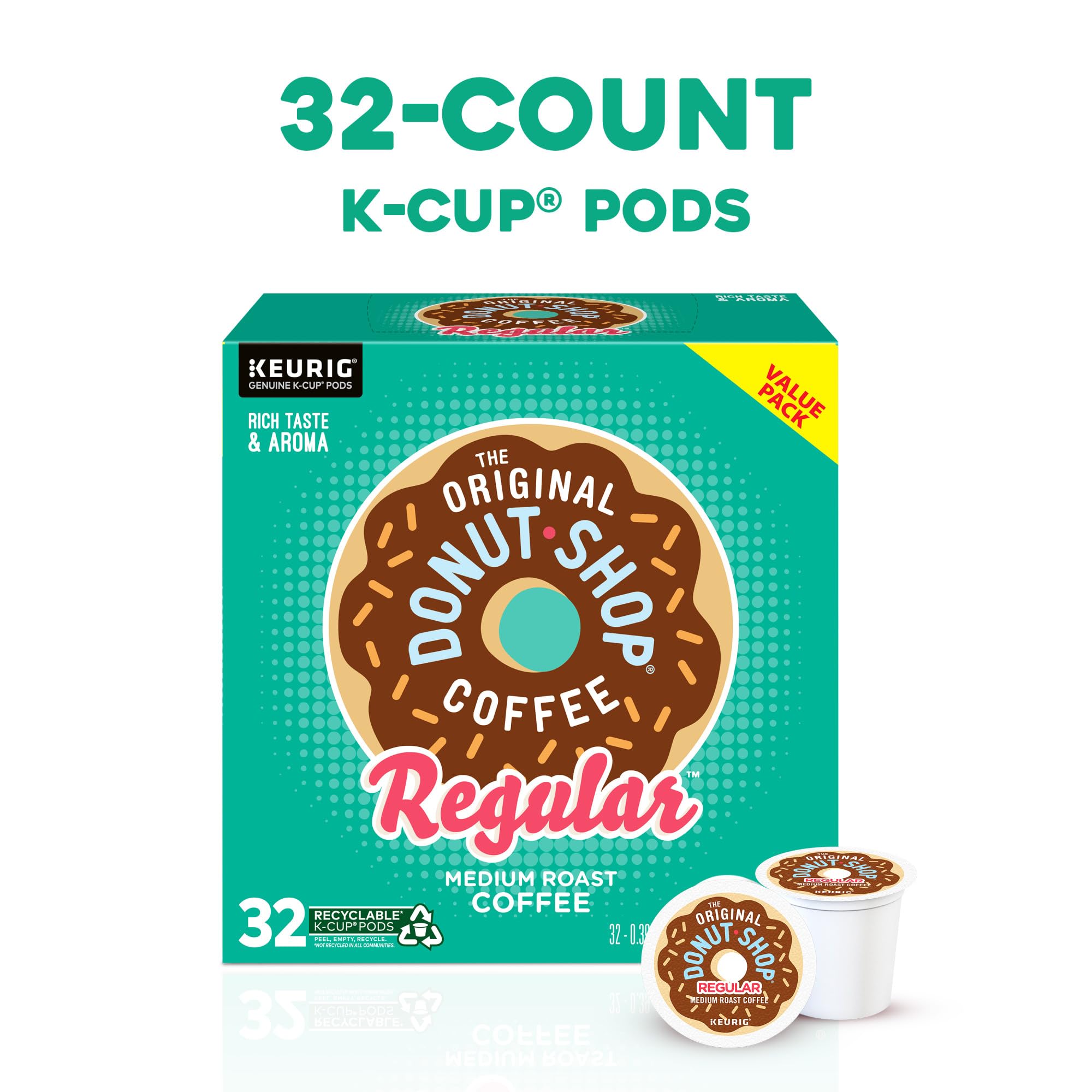 The Original Donut Shop Regular Keurig Single-Serve K-Cup Pods, Medium Roast Coffee, 72 Count