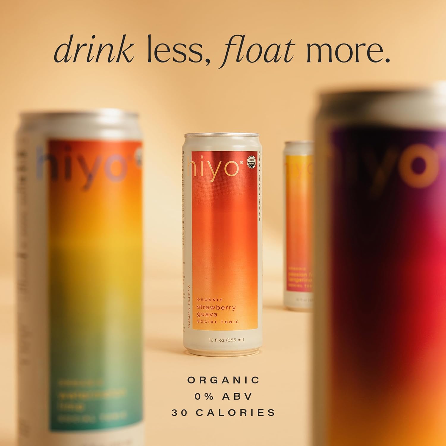Hiyo Organic Social Tonic – Classic Pack, 12 Pack - N.A. Functional Seltzer, Sparkling Water Crafted with Organic Adaptogens, Nootropics & Botanicals