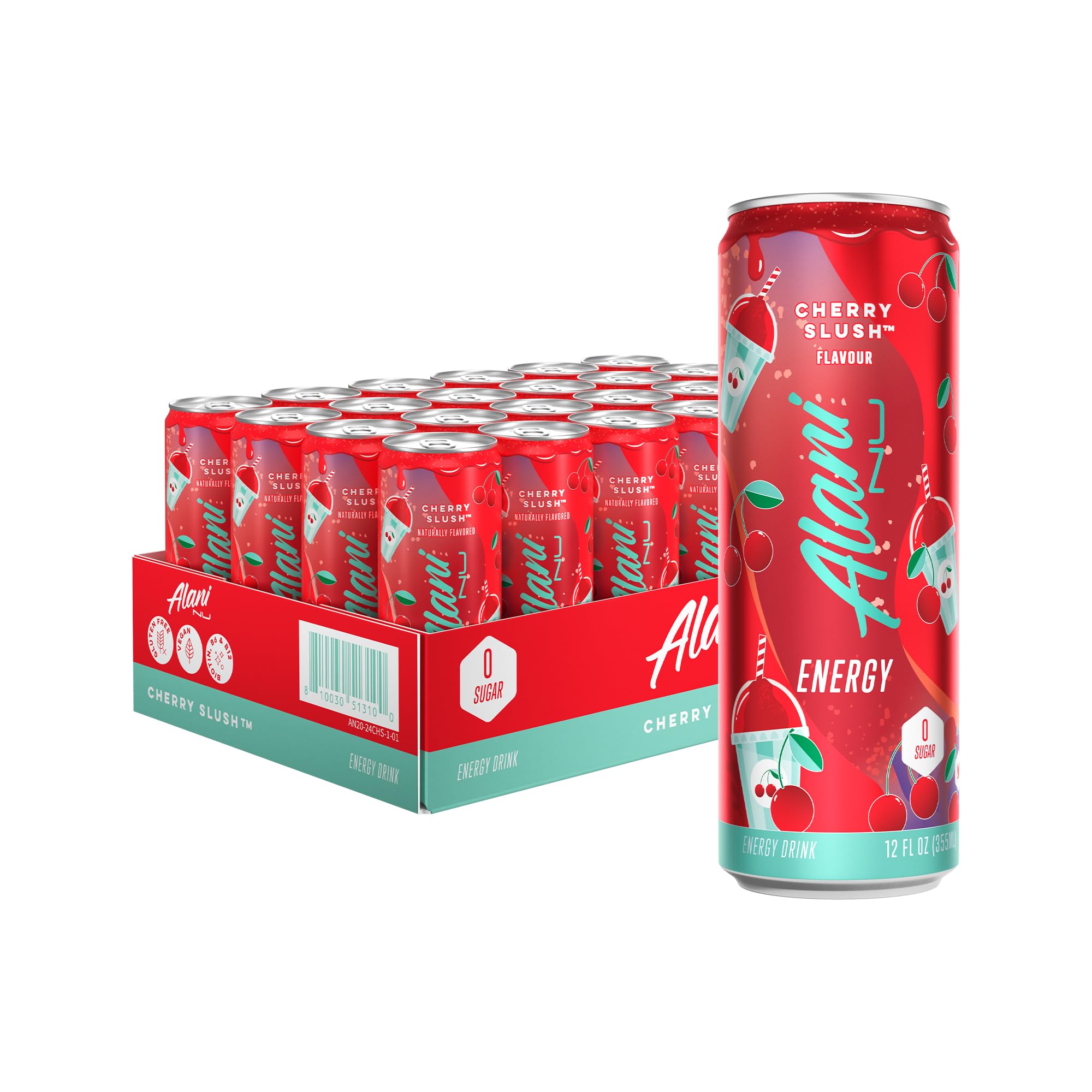 Alani Nu CHERRY TWIST Sugar Free, Low Calorie Energy Drinks, 200mg Caffeine, Biotin B Vitamins, Zero Sugar, 15 Calories, 12 Fl Oz Cans, 12 Pack0
