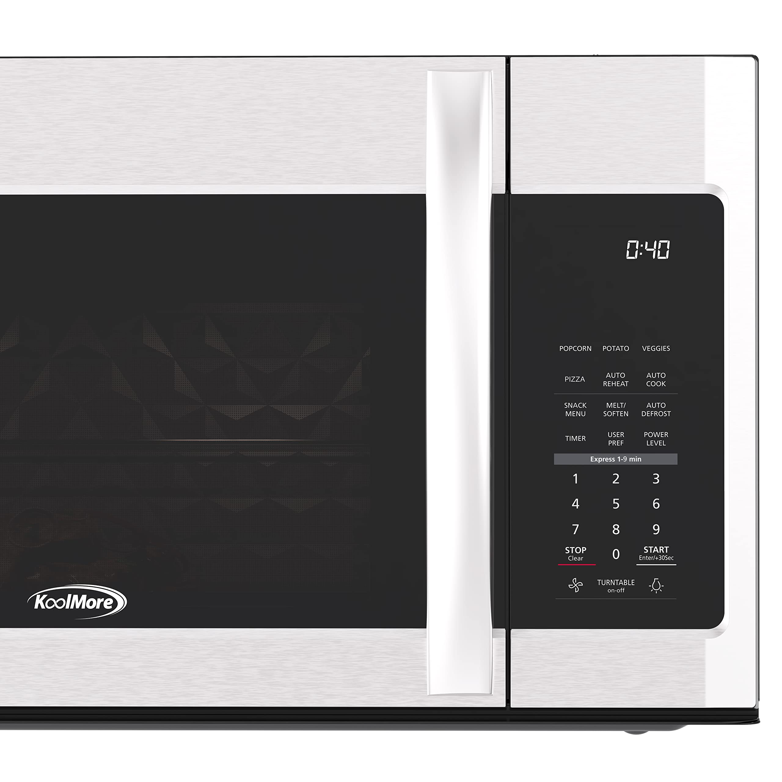 KoolMore Reserve Built-in Microwave Convection Oven with Air Fry, 3-in-1 Combo, Sensor Cook, Soft-Close Door, Stainless Steel, 24 in. / 1.6 cu. ft. with NEMA 5-20P Plug in Black