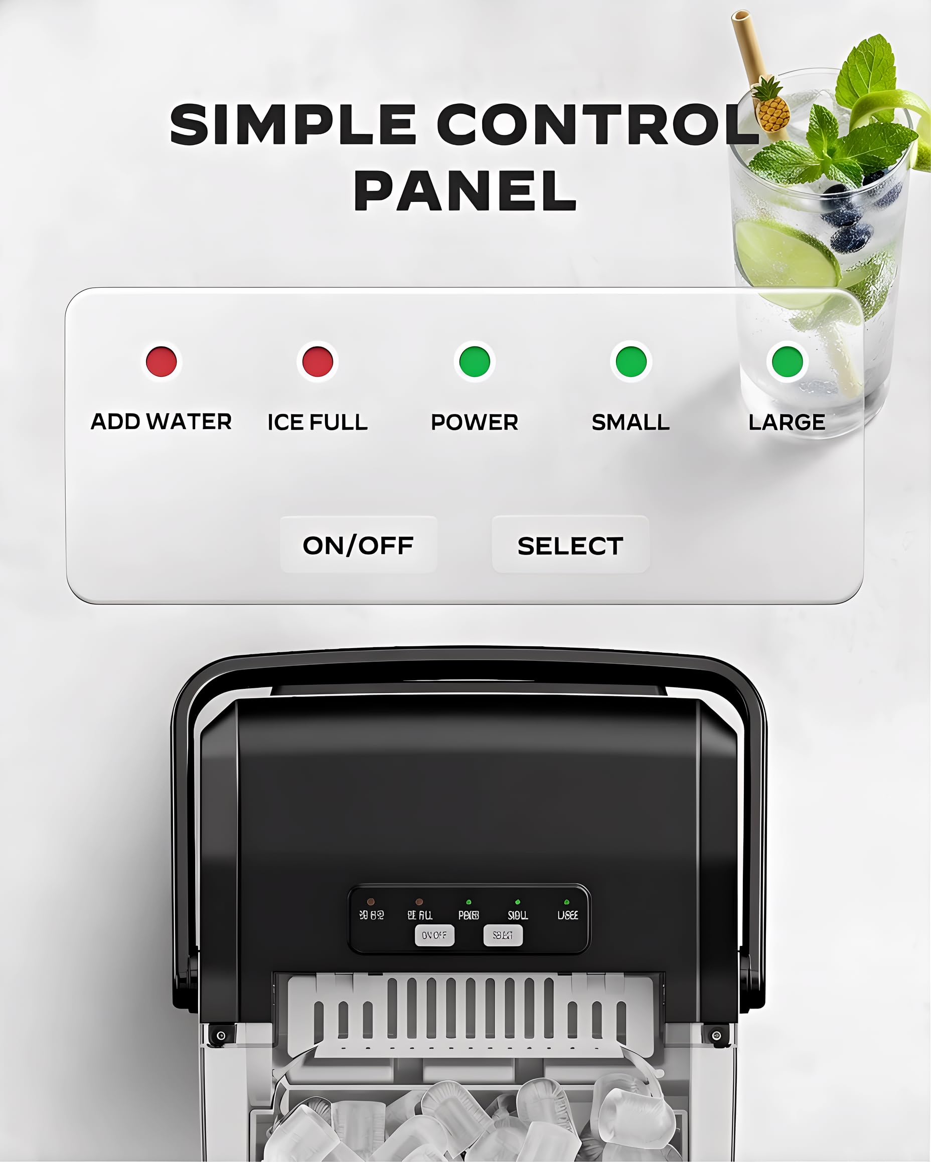 Nugget Ice Maker Countertop, Silonn Chewable Pellet Ice Machine with Self-Cleanin Function, 36lbs/24H Portable Ice Makers for Home Kitchen Officce, Black