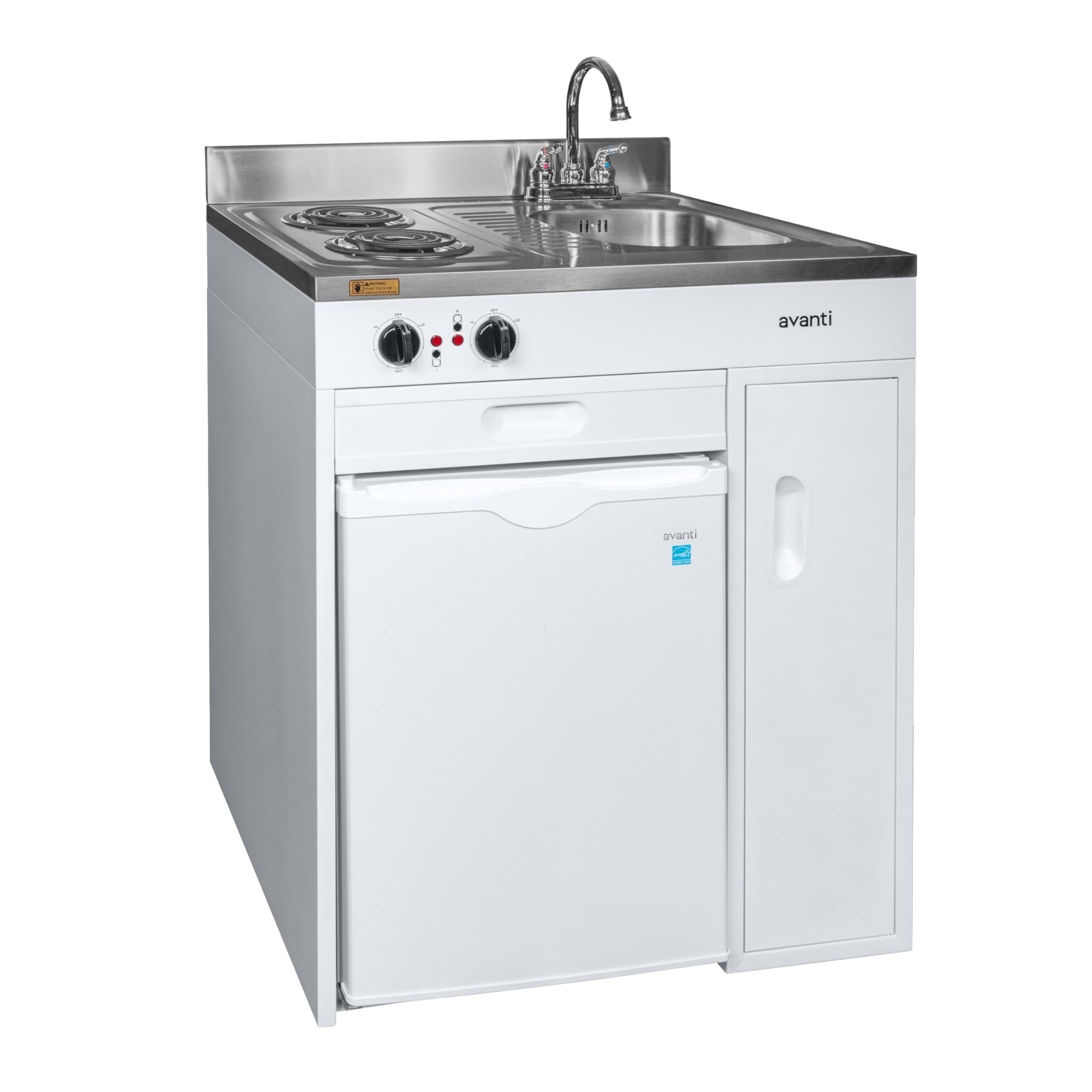 Avanti CK3616 36" Energy Star Rated Complete Compact Kitchen Stainless Steel Sink and White body