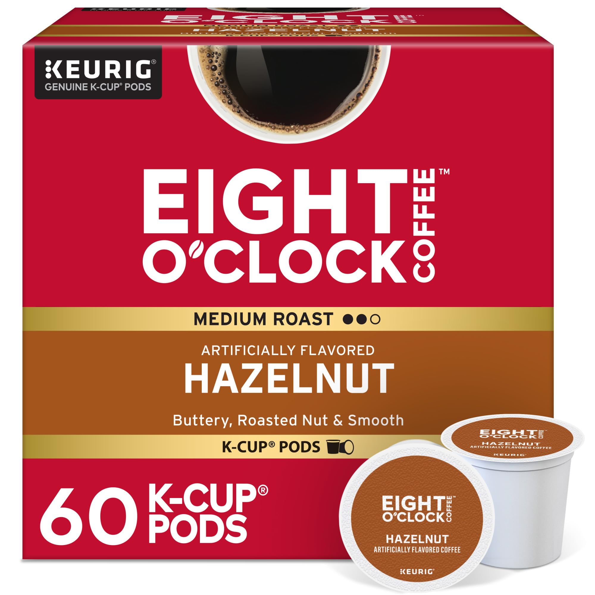 Eight O'Clock Coffee The Original, Single-Serve Keurig K-Cup Pods, Medium Roast Coffee Pods, 72 Count