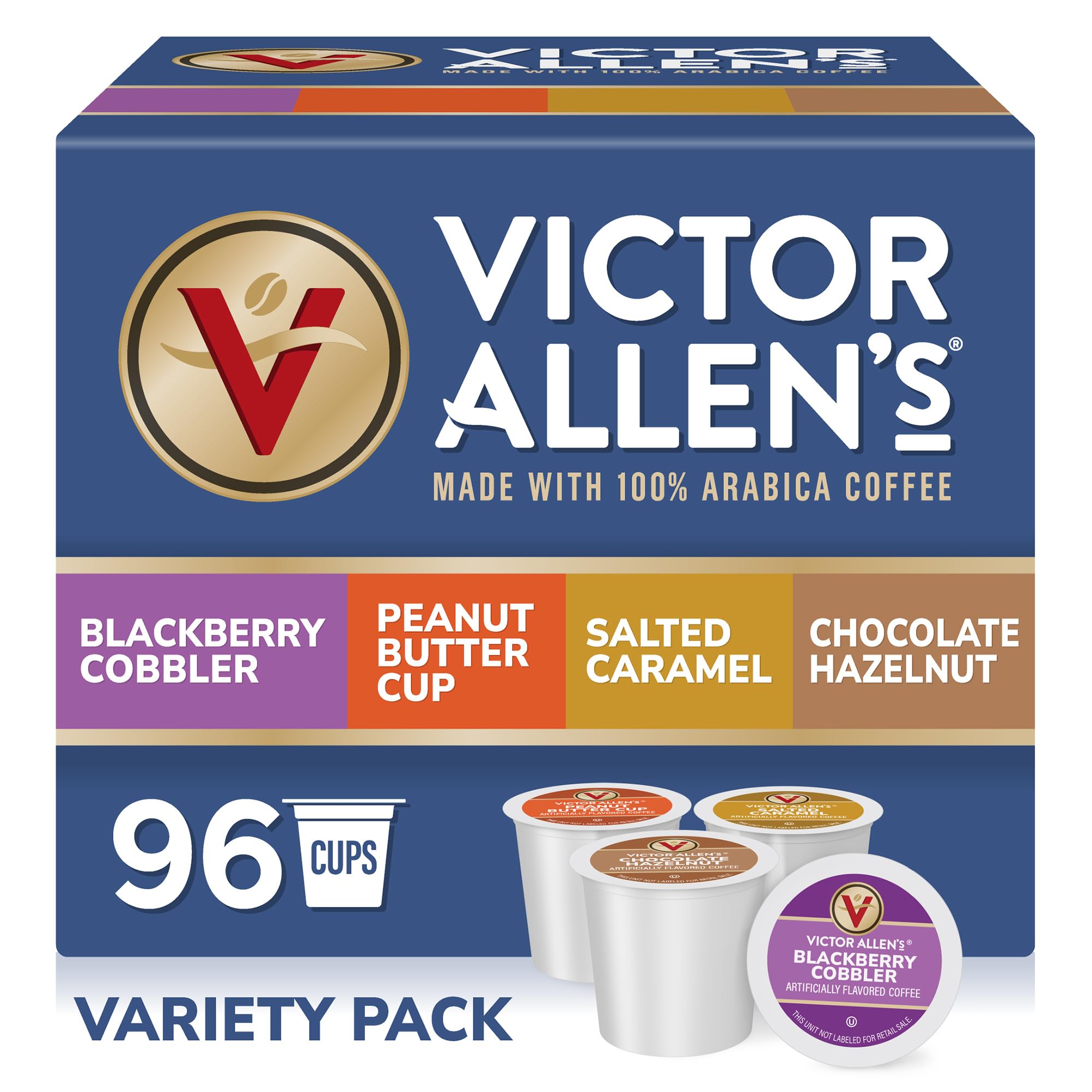 Victor Allen's Coffee Hazelnut Flavored, Medium Roast, 80 Count, Single Serve Coffee Pods for Keurig K-Cup Brewers