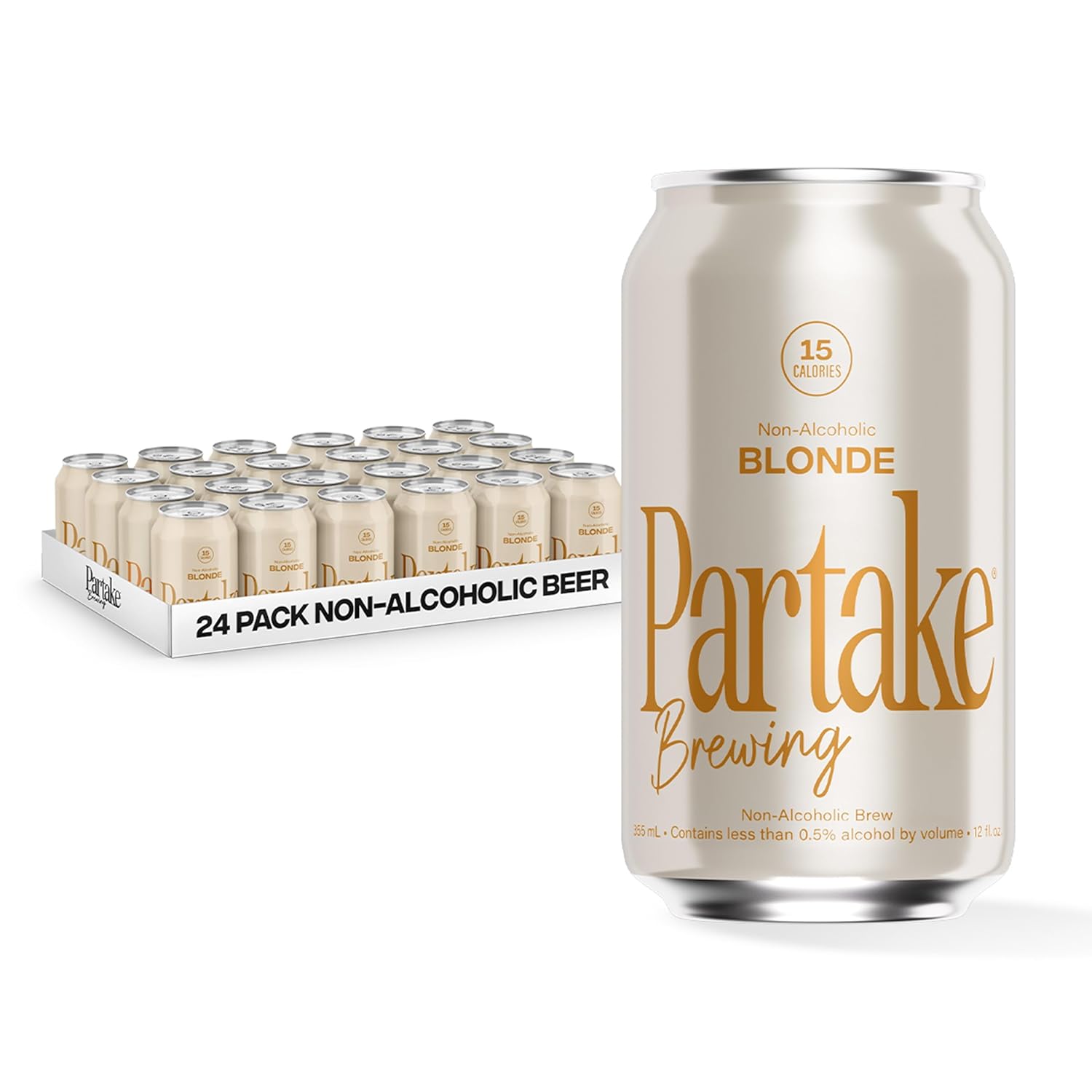 Partake Brewing Craft Non Alcoholic Beer, IPA 12 Pack x 12 Fl Oz Cans - Low Calorie & Carb, No Sugar, All Natural Ingredients - Award-Winning Taste, Non Alcoholic Beer Without the Empty Calories