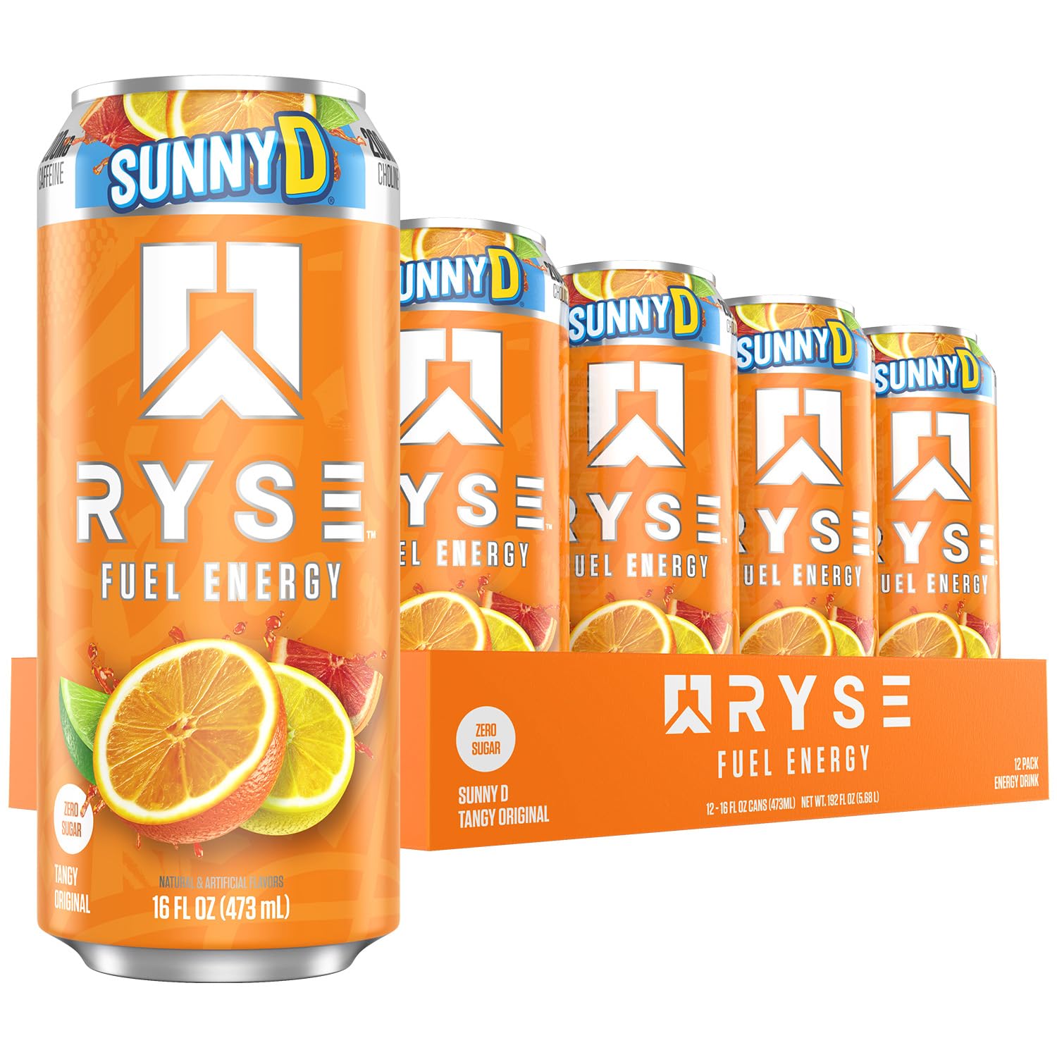 RYSE Fuel Energy Drink - Variety Pack - Sugar Free, Gluten Free & Vegan - 200mg Natural Caffeine, Taurine & Choline for Focus & Energy - No Artificial Colors - 16 fl oz Cans (12-Pack)