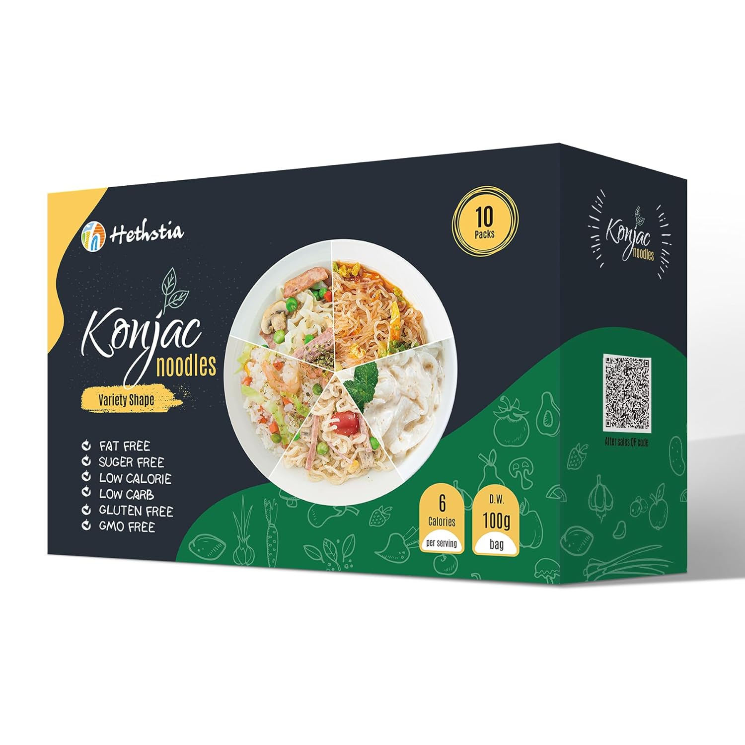 Hethstia Konjac Noodles, 10 Packs Shirataki Spaghetti – Low Carb, Low Calorie, Ready to Eat Konjac Pasta – Keto, Gluten-Free, Vegan, Fat-Free, 0 Sugar, Healthy Low Carb Pasta Substitute
