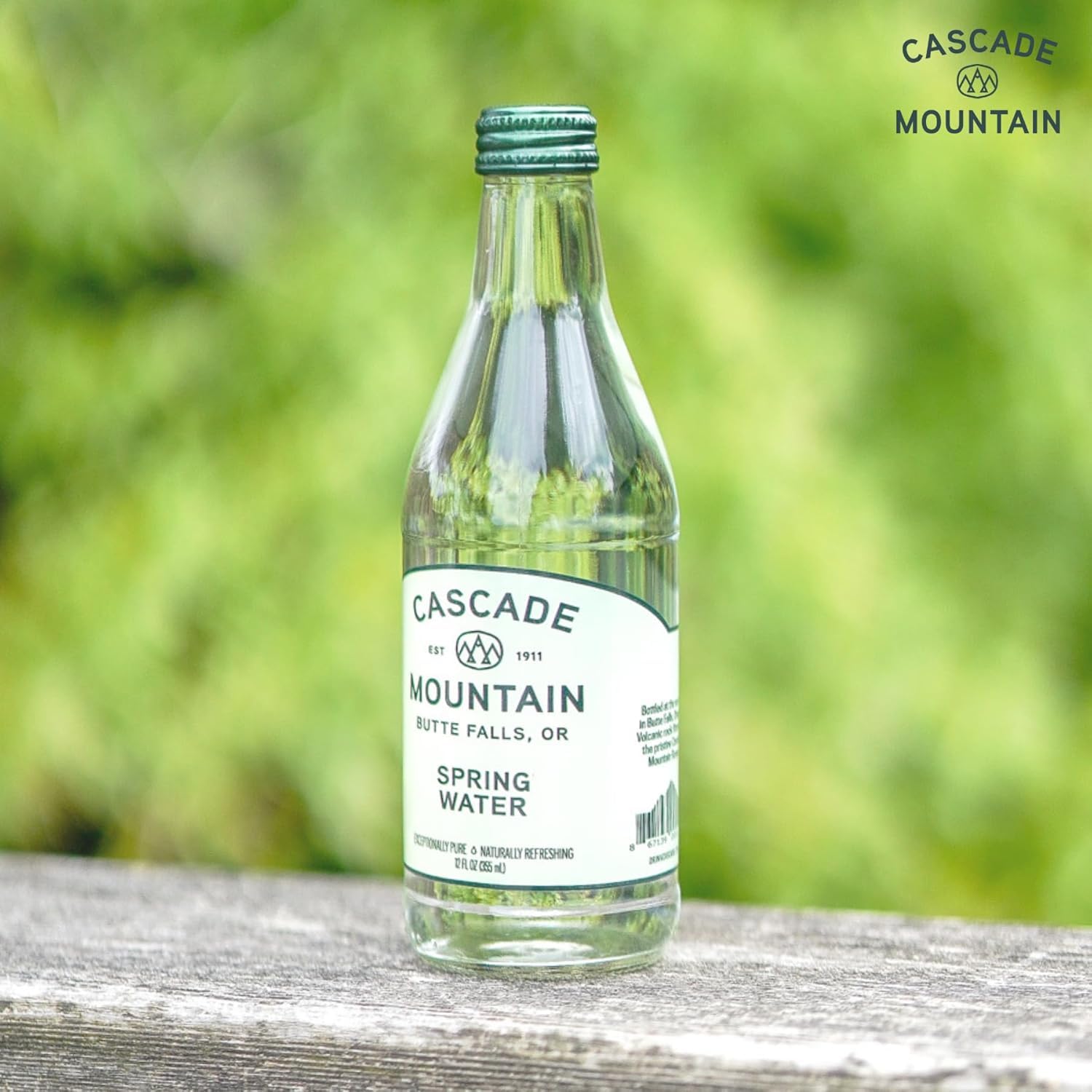 Cascade Mountain Mineral Water in Glass Bottle | 12oz (12 Pack) | 7.7 pH Balanced, Purified, Natural Spring Bottled Drinking Water – Elevate Your Hydration (12 Fl Oz (Pack of 12), Spring Water NEW!)