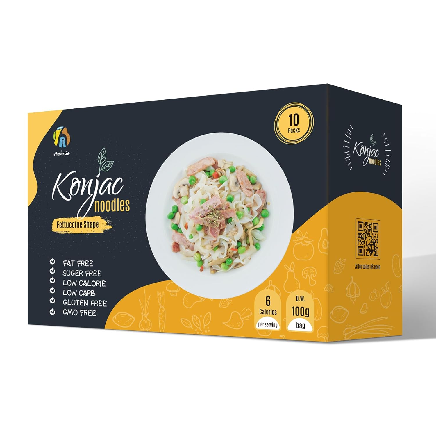 Hethstia Konjac Noodles, 10 Packs Shirataki Spaghetti – Low Carb, Low Calorie, Ready to Eat Konjac Pasta – Keto, Gluten-Free, Vegan, Fat-Free, 0 Sugar, Healthy Low Carb Pasta Substitute