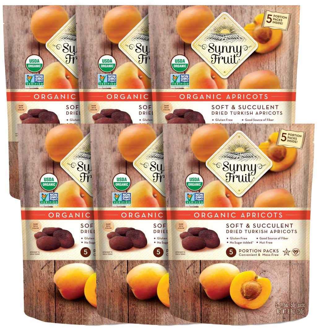 Sunny Fruit Soft Organic Turkish Dried Apricots, 2 Pound Bulk Bag | No Preservatives, No Sugar Added, No Sulfides | Healthy, Naturally Sweet Snack | ORGANIC, NON-GMO, VEGAN, HALAL, KOSHER
