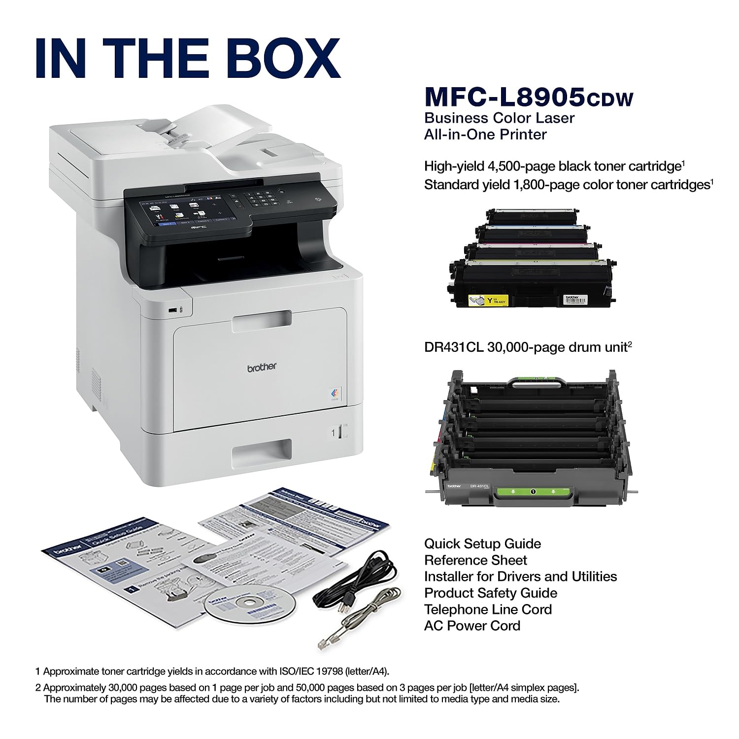 Brother MFC-L8930CDW Business Color Laser All-in-One Printer with Duplex Print, Scan, Copy, Low-Cost Printing, and Advanced Security Features