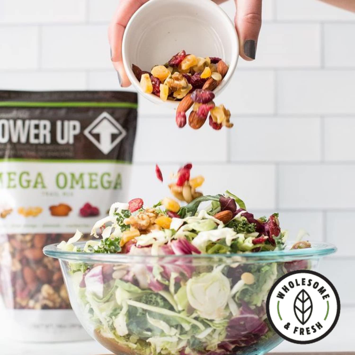 Power Up High Energy Trail Mix By Gourmet Nut, Walnuts, Banana Chips, Cashews, Coconut, Cranberries & Papaya Mix - Keto & Paleo Friendly Snacks - Non GMO Vegan Gluten Free Kosher, 8oz Bags, Pack of 4