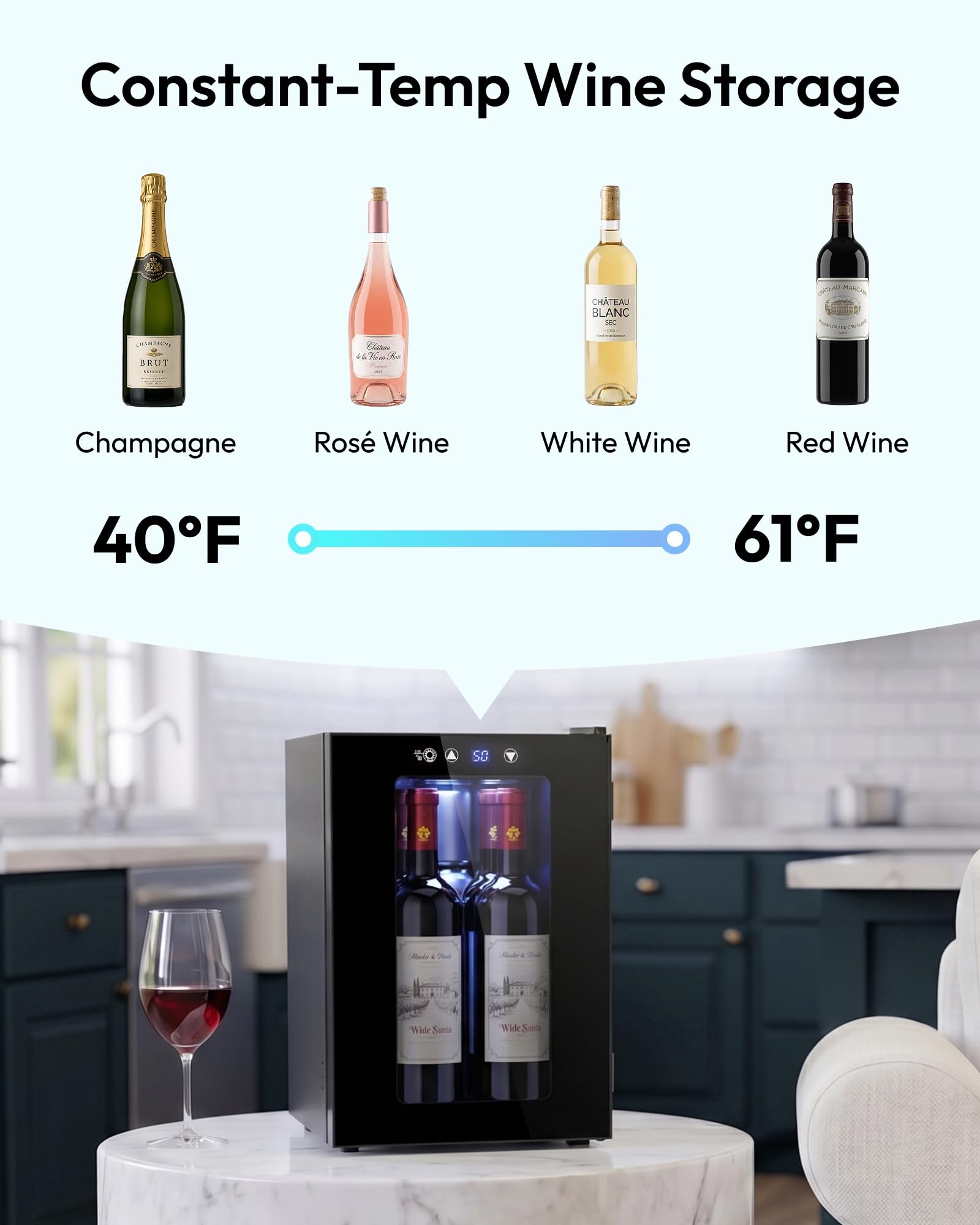 EUHOMY 25 bottle Wine Cooler Refrigerator, Freestanding Compressor Wine Fridge with Adjustable Temperature and Digital Control, Mini Fridge with Glass Door for Red White Wine, Beer, Black