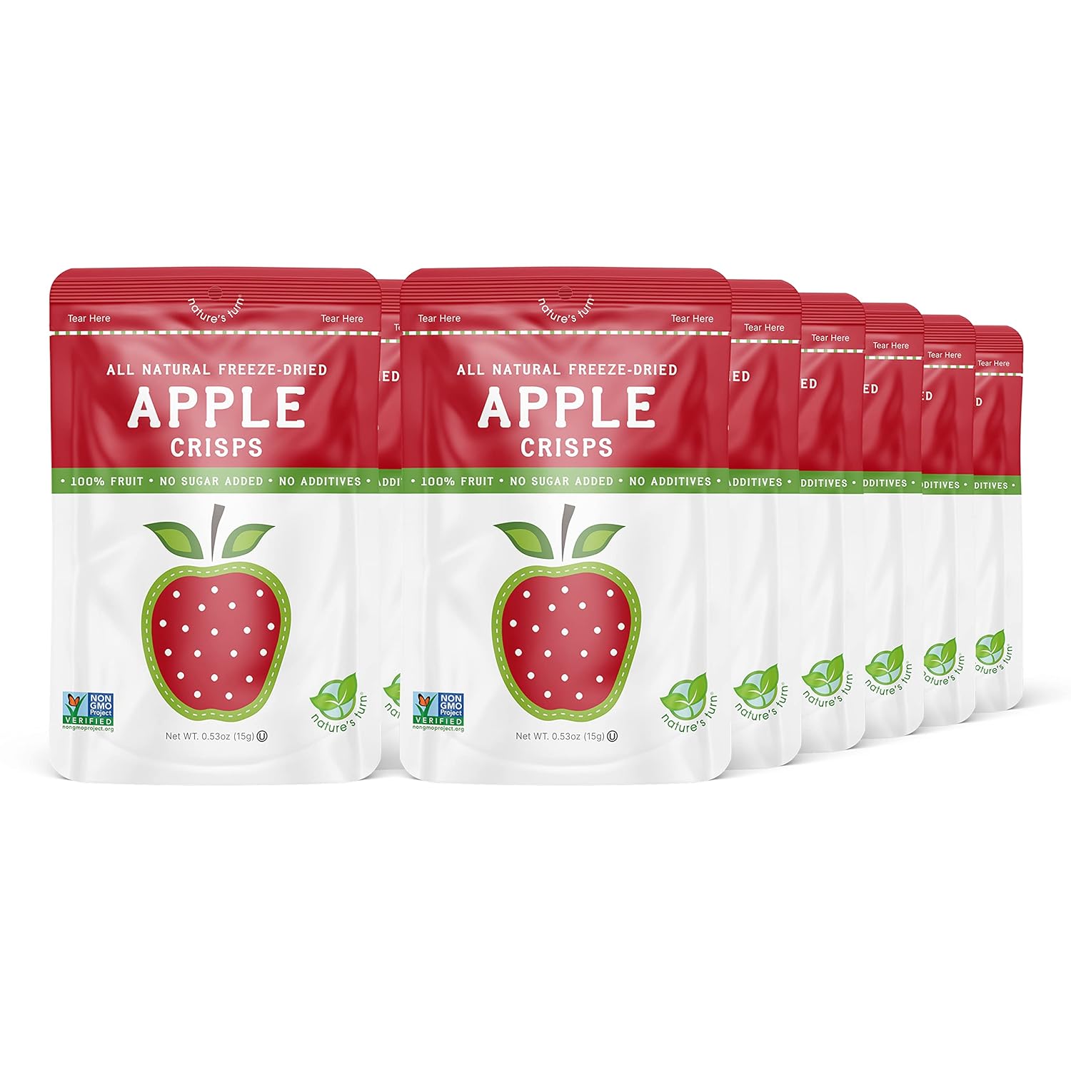 Nature’s Turn Freeze-Dried Strawberry Crisps – Healthy, Gluten-Free, Crispy & Delicious, Plant-Based Snack, Ideal for Cereal, Smoothies, School Lunches, & On-the-Go, Bags of 12 (0.53 oz Each)