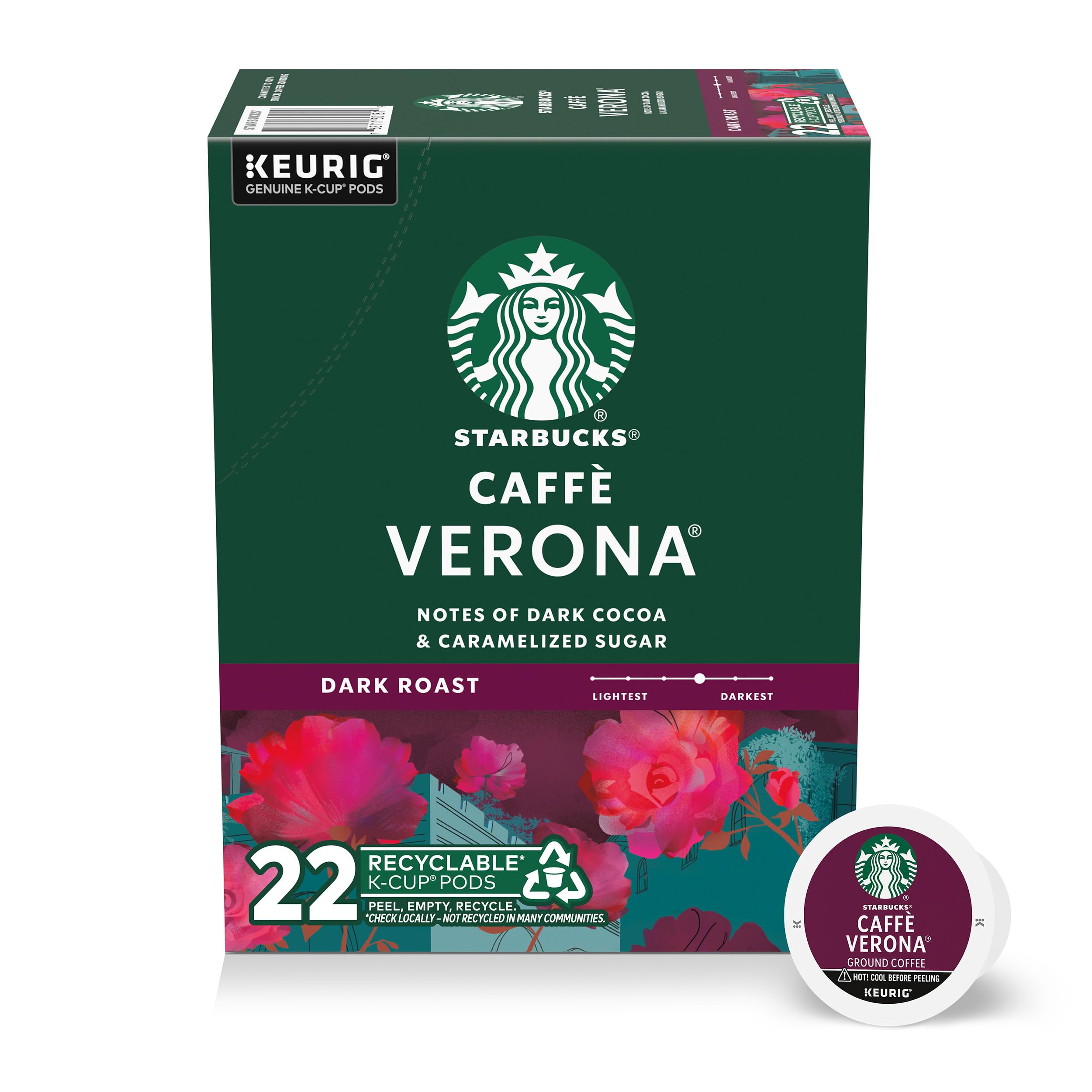 Starbucks K-Cup Coffee Pods, Dark Roast Hot or Iced Coffee, French Roast, 96 Keurig Pods