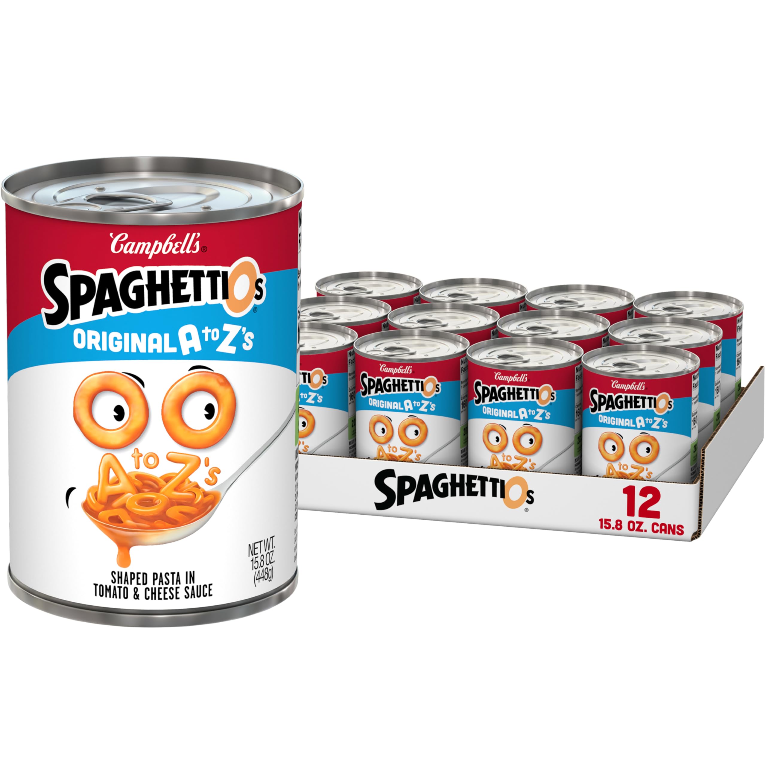 SpaghettiOs Canned Pasta with Meatballs, 15.6 oz Can (12 Pack)