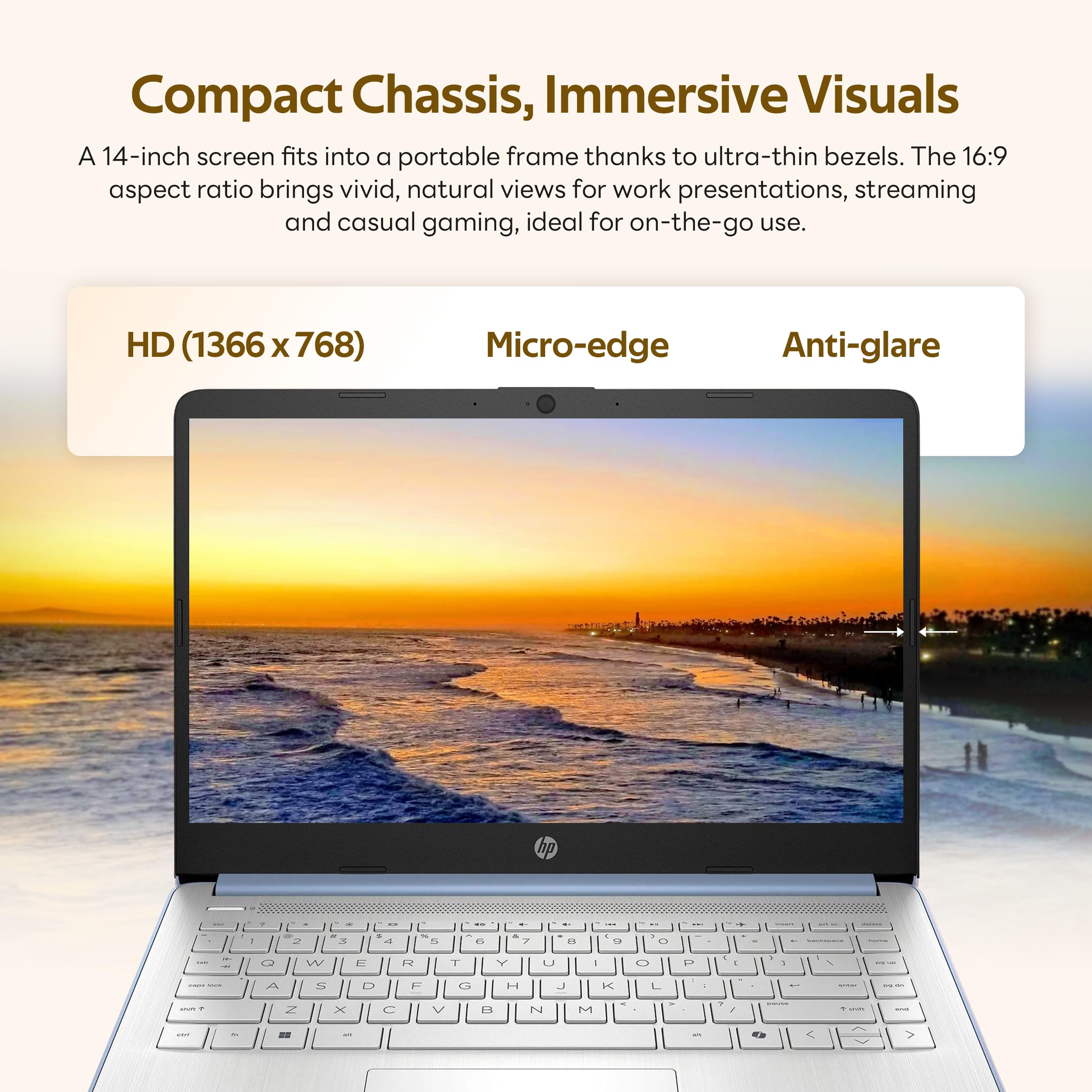 HP Stream 14" HD BrightView Laptop, Intel Celeron N4120, 16GB RAM, 288GB Storage (128GB UFS + 160GB Docking Station Set), Intel UHD Graphics, 720p Webcam, Wi-Fi, 1 Year Office 365, Win 11S, Silver