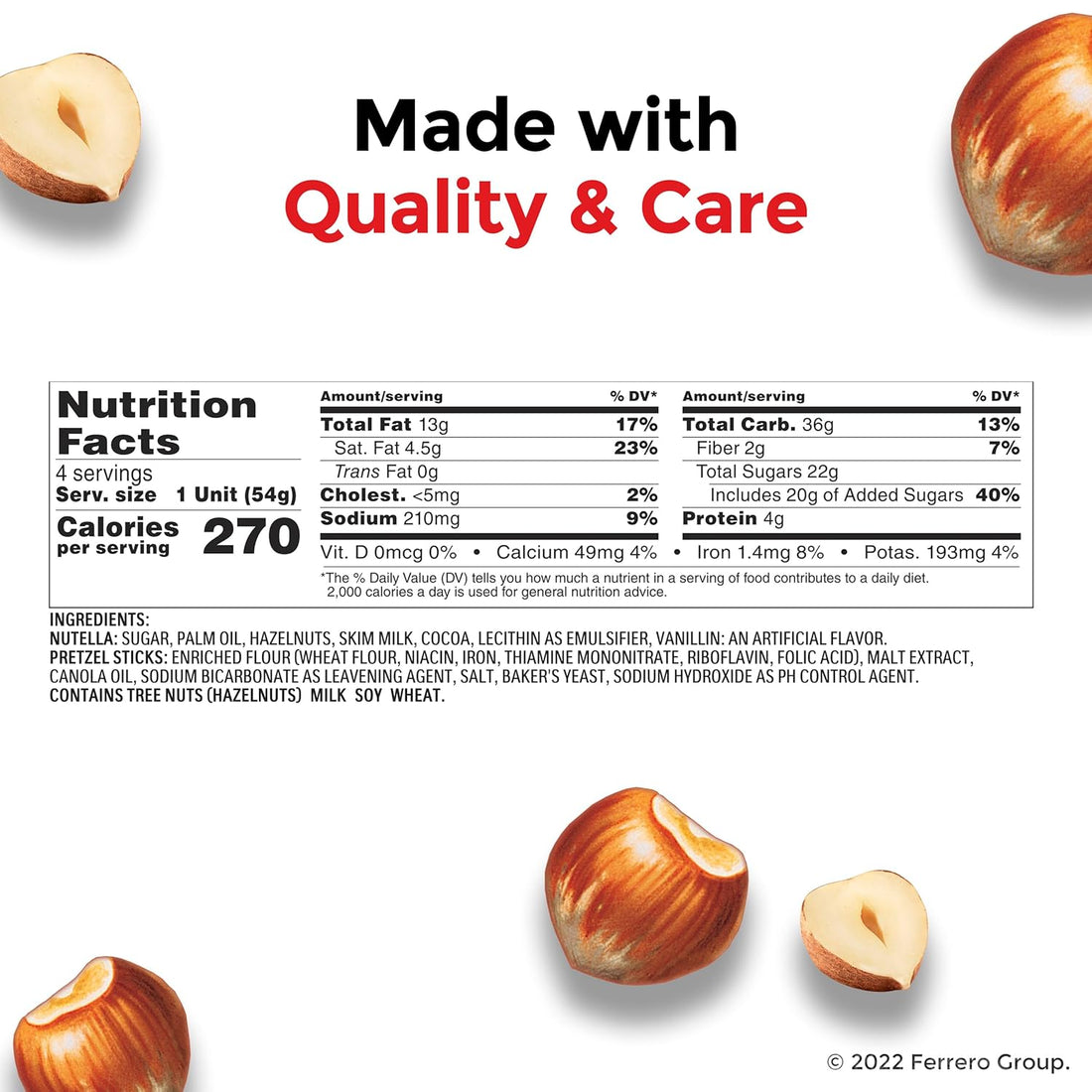 Nutella & GO! Bulk 24 Pack, Hazelnut and Cocoa Spread with Pretzel Sticks, Stocking Stuffers, Snack Cups, 1.9 oz Each