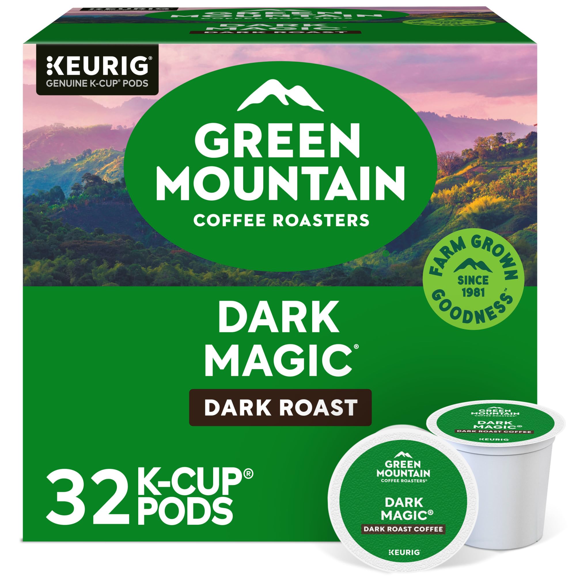 Green Mountain Coffee Roasters Dark Magic Keurig Single-Serve K-Cup Pods, Dark Roast Coffee, 72 Count