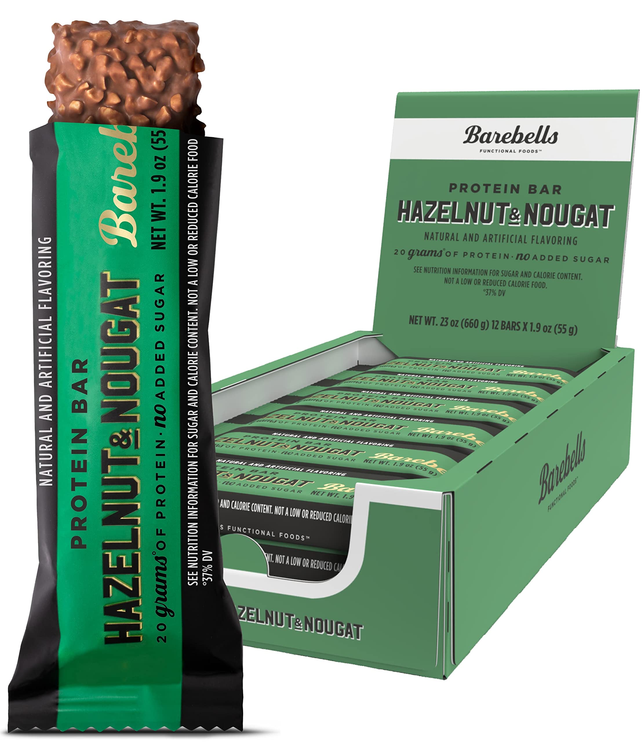 Barebells Protein Bars Salty Peanut - 12 Count, 20g High Protein Treats - Chocolate Nutrition Bar with 1g Total Sugars - On-The-Go Breakfast or Post-Workout Snack