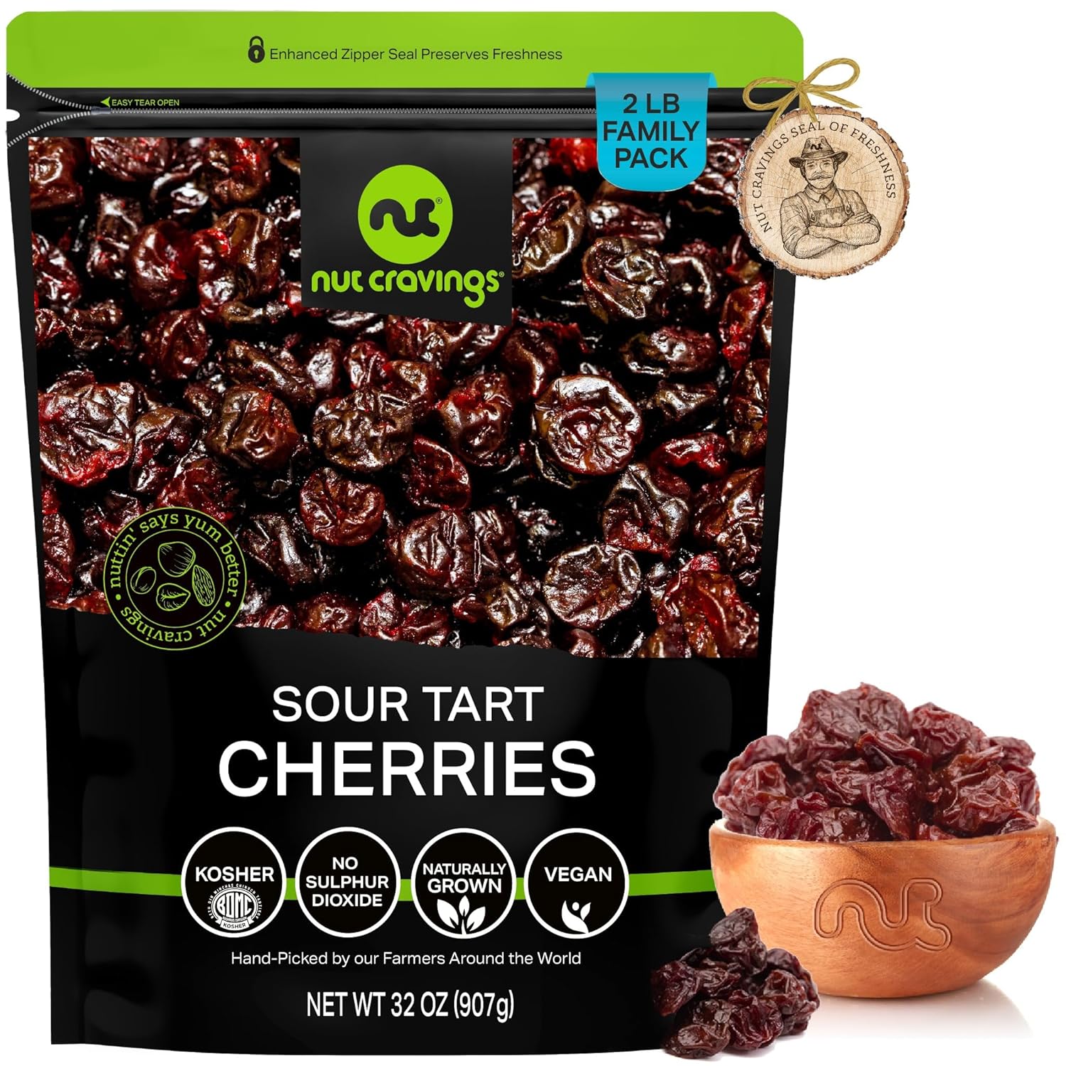 NUT CRAVINGS - Dried California Peaches, No Sugar Added, Unsweetened (16oz, 1 LB) Sweet Healthy Snack, Vegan, Kosher, Resealable Bag