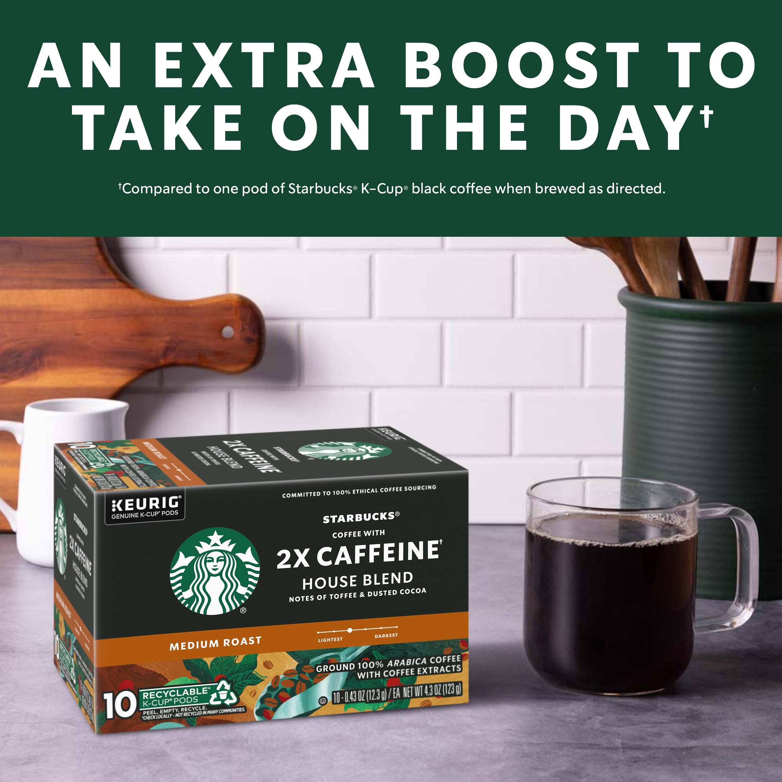 Starbucks K-Cup Coffee Pods, Medium Roast Hot or Iced Coffee, Pike Place Roast, 96 Keurig Pods
