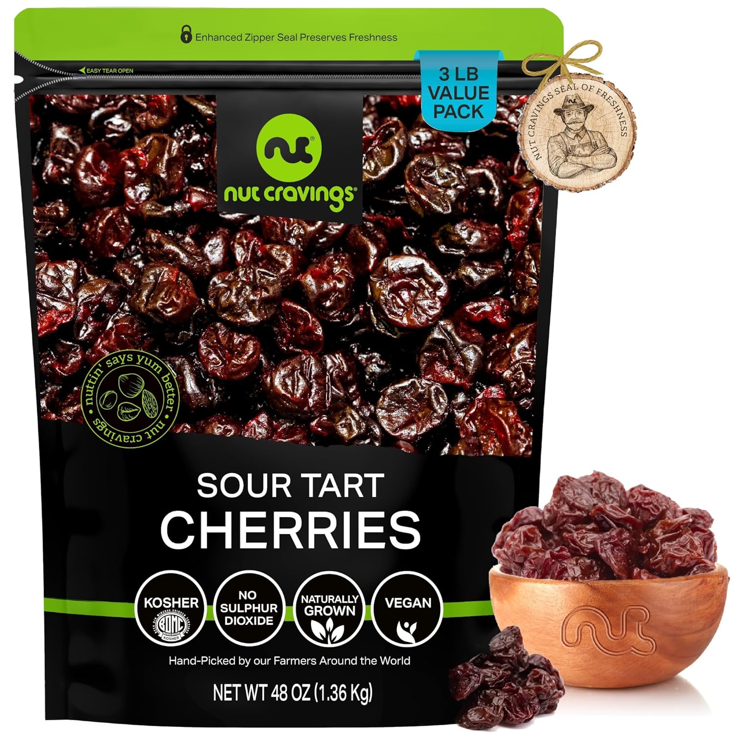 NUT CRAVINGS - Dried California Peaches, No Sugar Added, Unsweetened (16oz, 1 LB) Sweet Healthy Snack, Vegan, Kosher, Resealable Bag