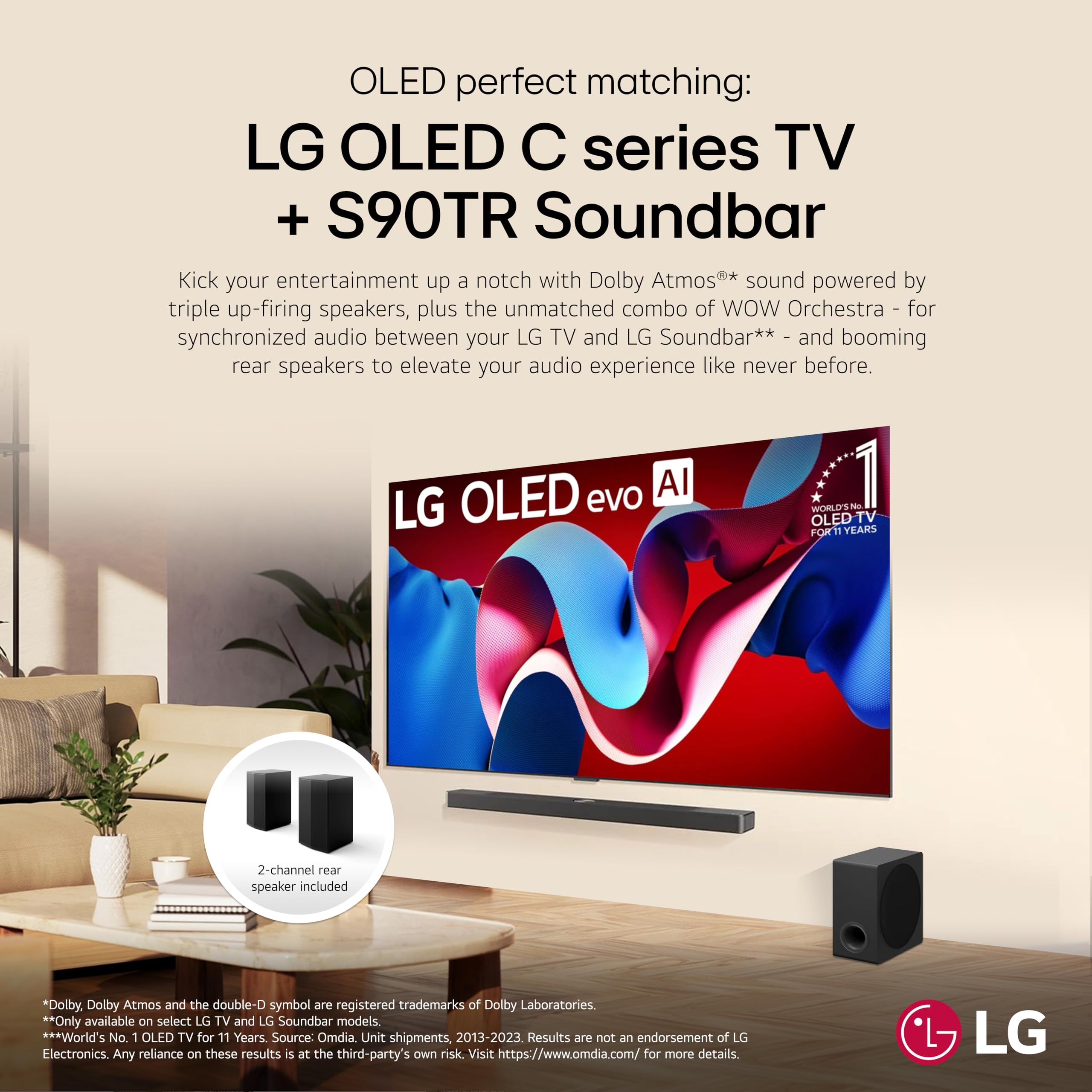 LG 42-Inch Class OLED evo C4 Series Smart TV 4K Processor Flat Screen with Magic Remote AI-Powered with Alexa Built-in (OLED42C4PUA, 2024)