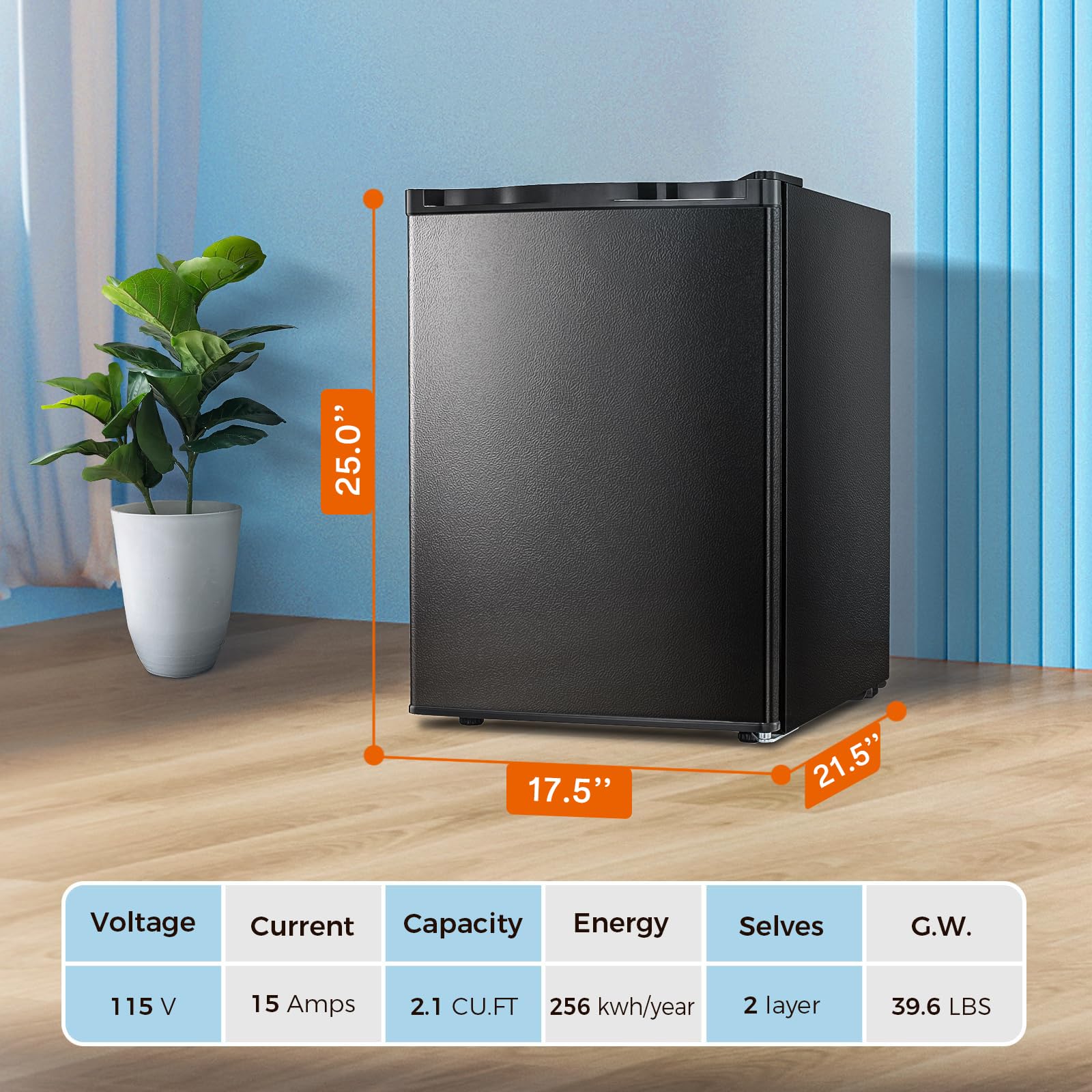 Kismile Small Freezer Upright, 3.0 Cu.ft Mini Freezer with Adjustable Thermostat, Removable Shelves, Reversible Single Door, Stand Up Freezer for Bedroom/Home/Dorms/Apartment (Stainless Steel)