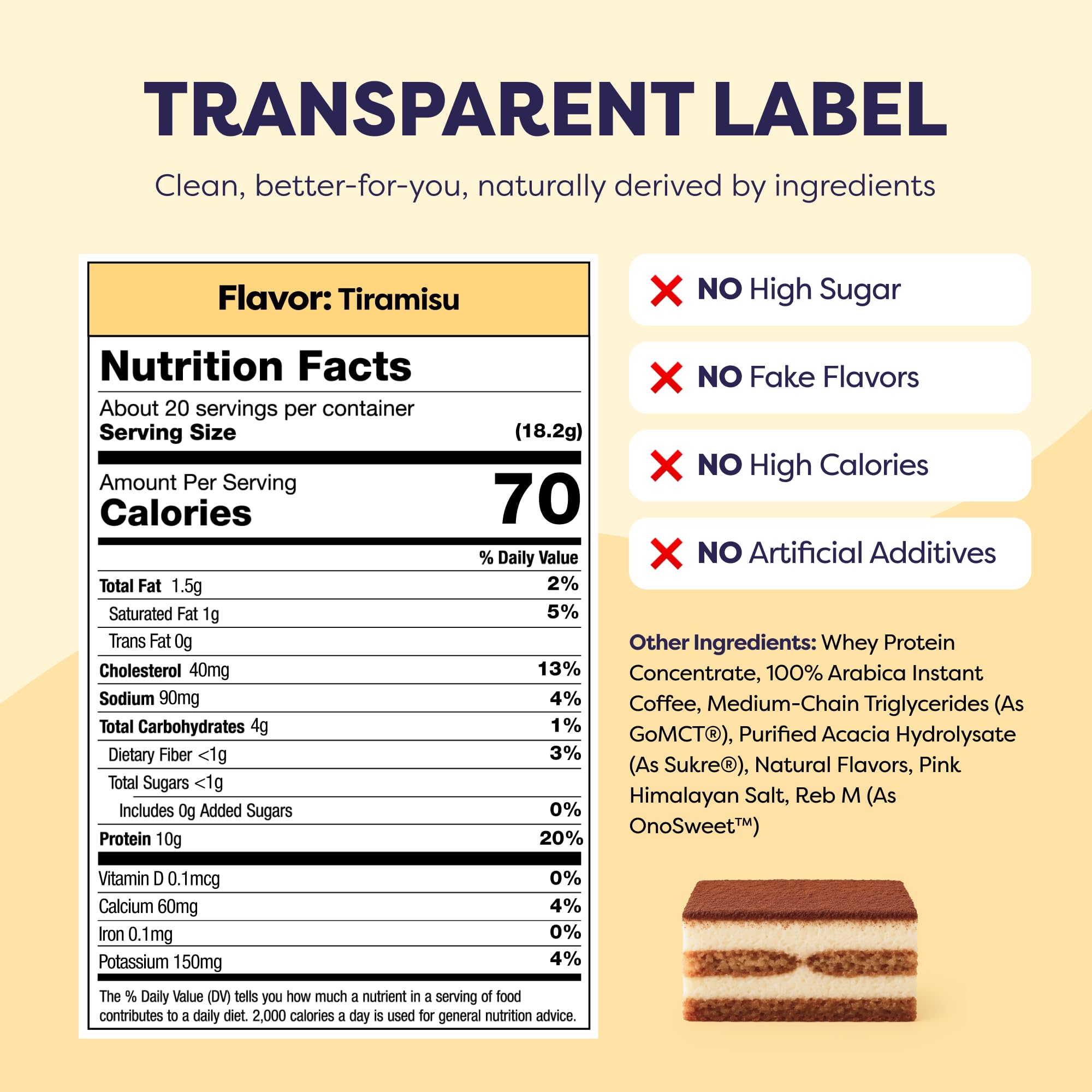Caramel Protein Iced Coffee - Premium Whey Protein & Instant Iced Coffees - 100% Natural Cold Brew - Zero Artificial Flavors & Sweeteners, 80 mg Caffeine Per Serving, No Added Sugar, 20 Servings