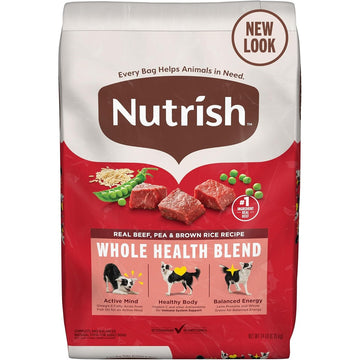 Nutrish Real Beef, Pea & Brown Rice Recipe Whole Health Blend Dry Dog Food, 14 lb. Bag, Packaging May Vary (Rachael Ray)