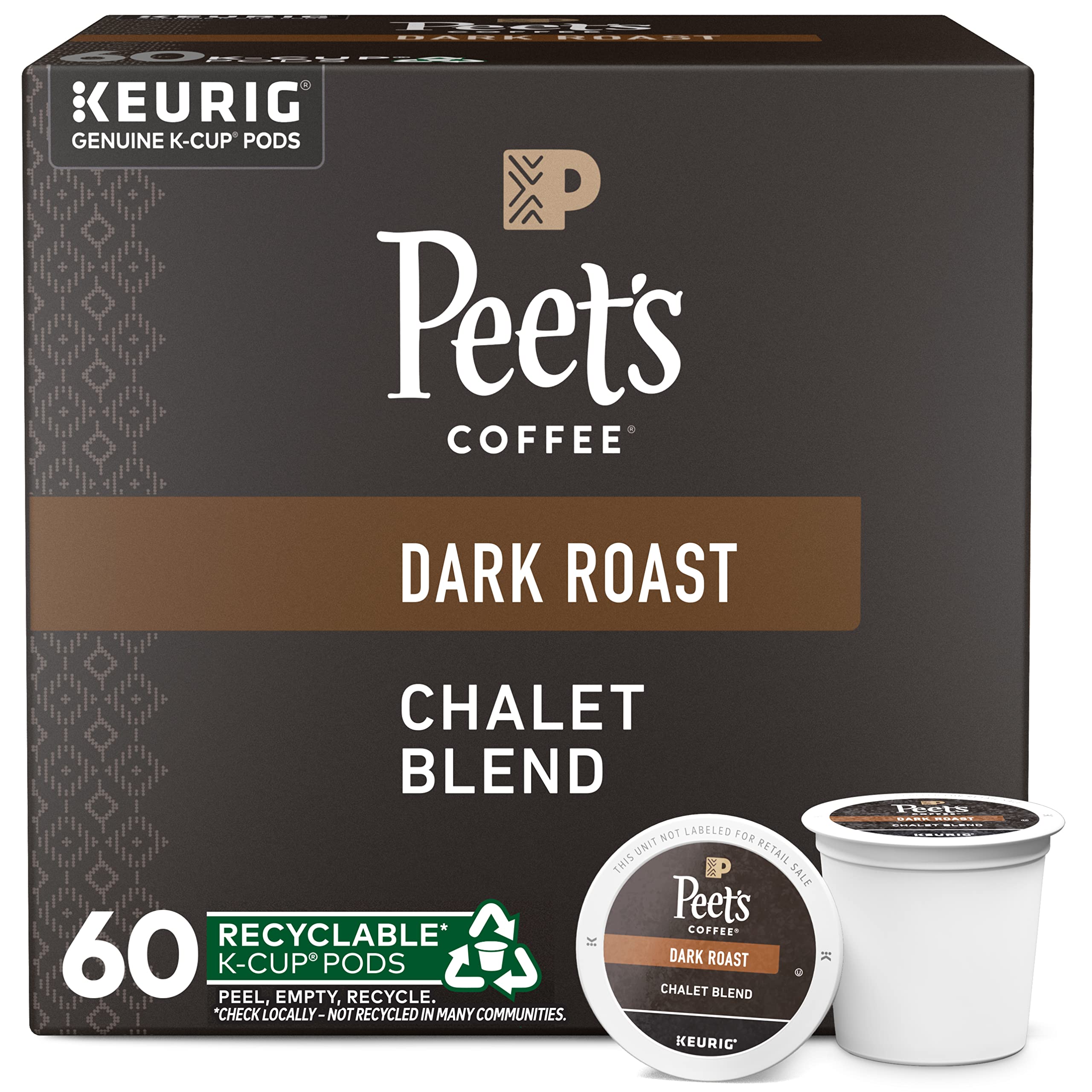 Peet's Coffee, Dark Roast Keurig K-Cup Pods - Major Dickason's Blend 75 Count (1 Box of 75 Pods)