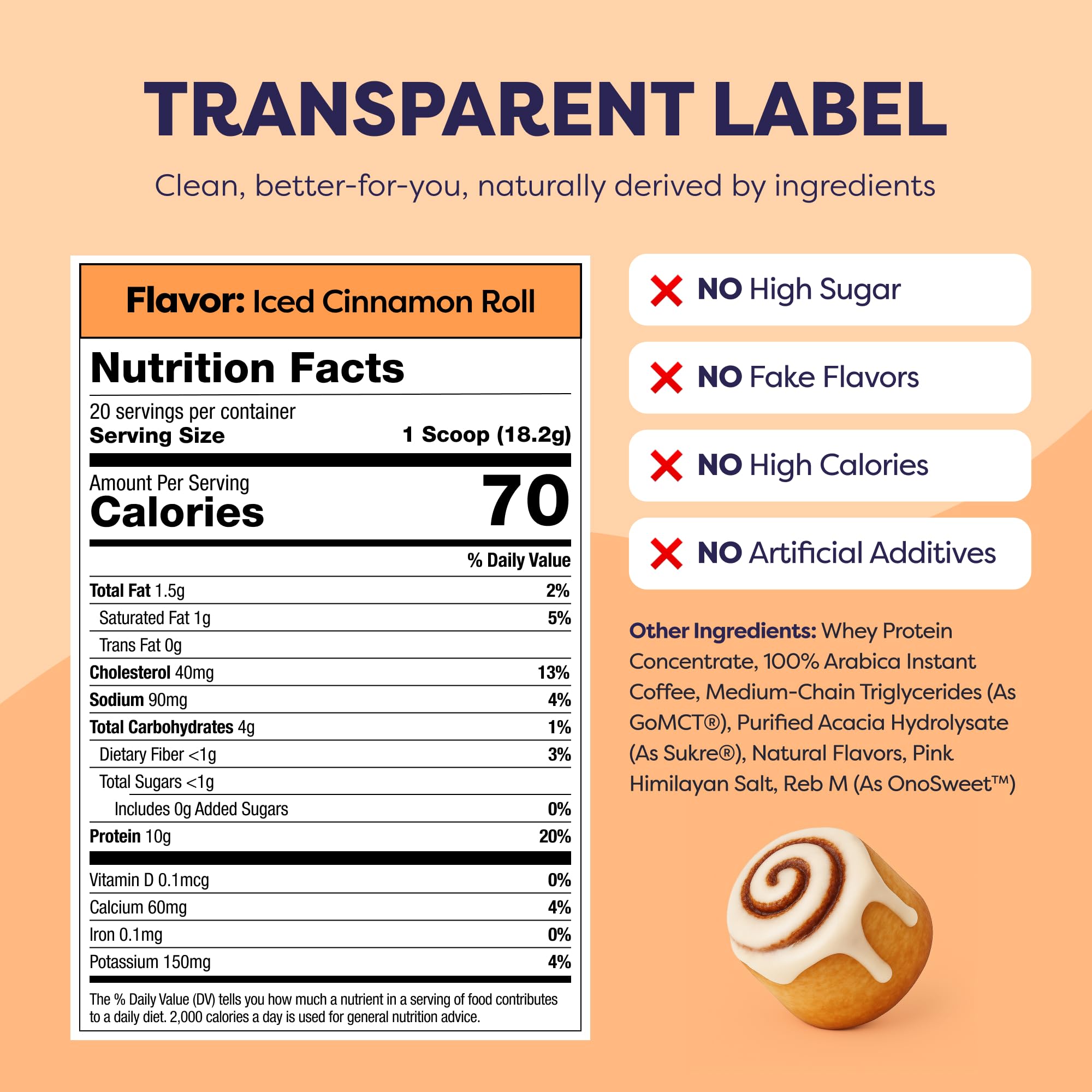 Caramel Protein Iced Coffee - Premium Whey Protein & Instant Iced Coffees - 100% Natural Cold Brew - Zero Artificial Flavors & Sweeteners, 80 mg Caffeine Per Serving, No Added Sugar, 20 Servings