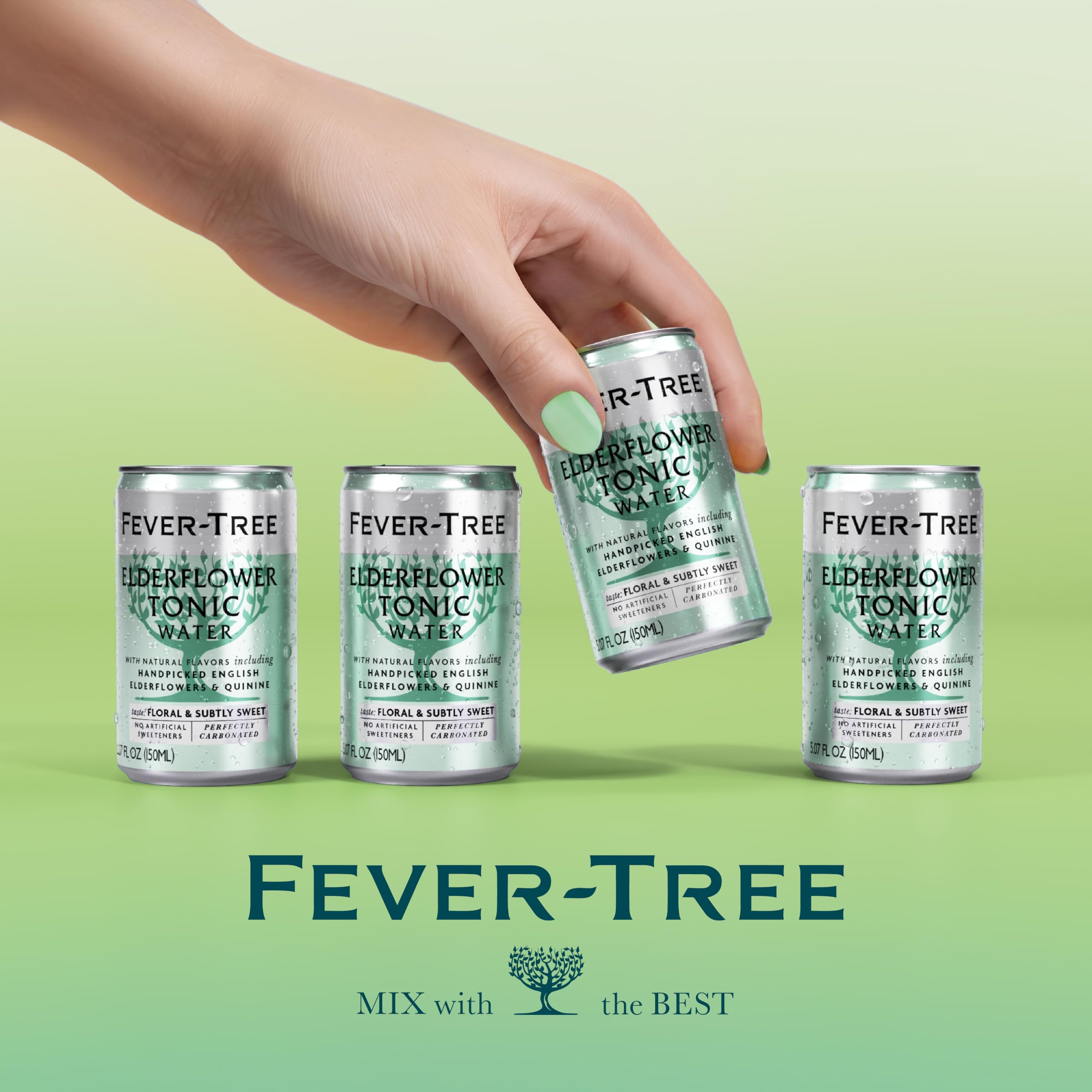 Fever Tree Tonic Water - Premium Quality Mixer - Refreshing Beverage for Cocktails & Mocktails. Naturally Sourced Ingredients, No Artificial Sweeteners or Colors - 150 ML Cans - Pack of 24