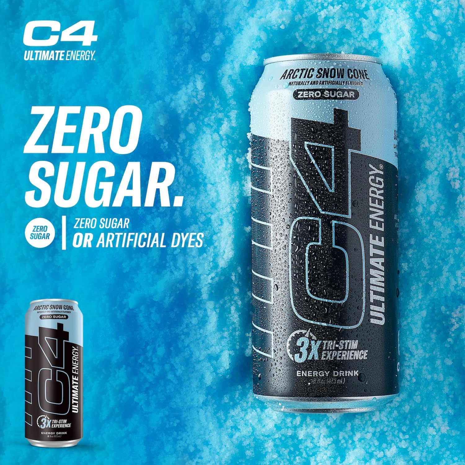 Cellucor C4 Ultimate | Pre Workout Sugar Free Energy Drink | Tri-Stim Experience with 300mg Caffeine + TeaCrine + Dynamine | Fruit Punch | 16oz (Pack of 12)