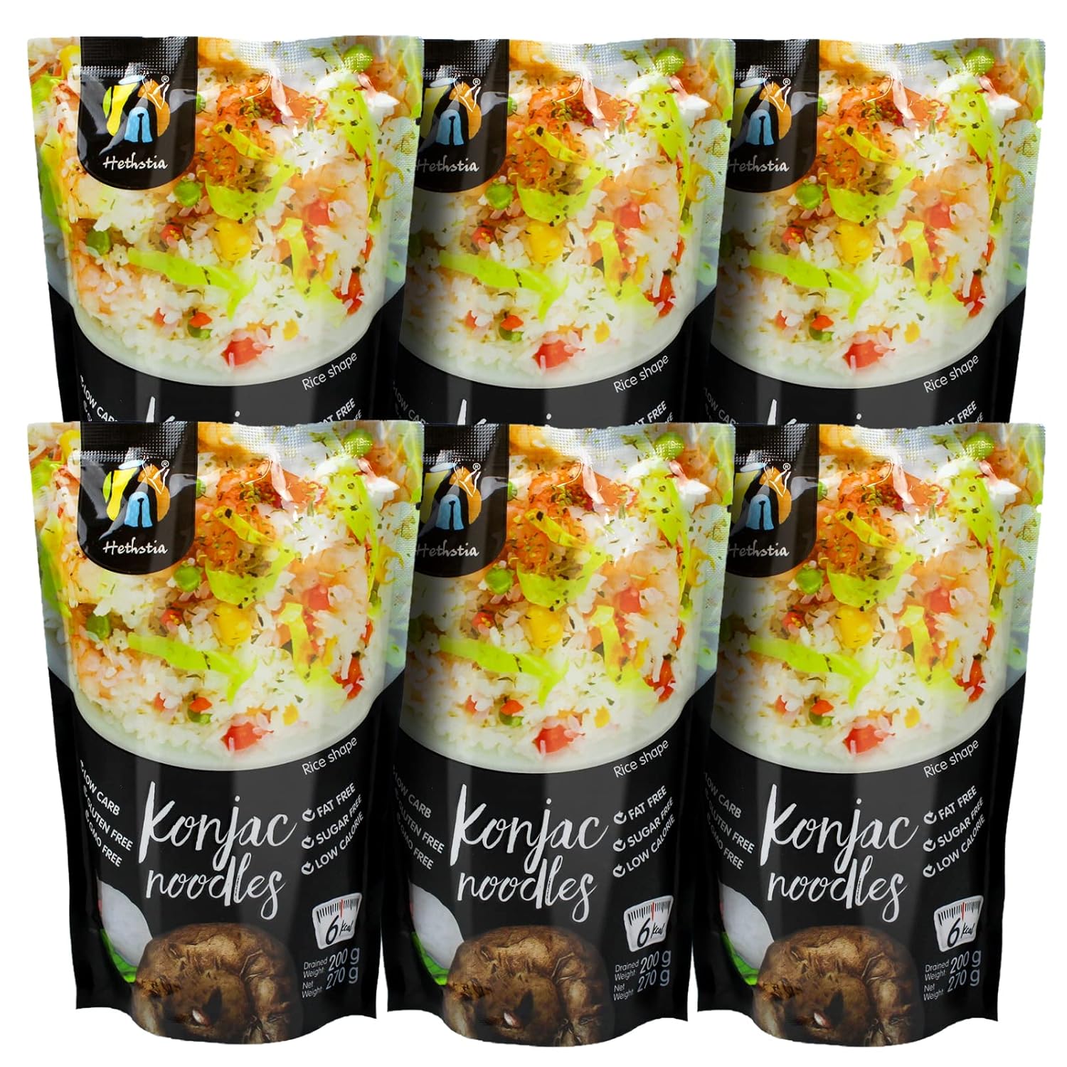 Hethstia Konjac Noodles, 10 Packs Shirataki Spaghetti – Low Carb, Low Calorie, Ready to Eat Konjac Pasta – Keto, Gluten-Free, Vegan, Fat-Free, 0 Sugar, Healthy Low Carb Pasta Substitute