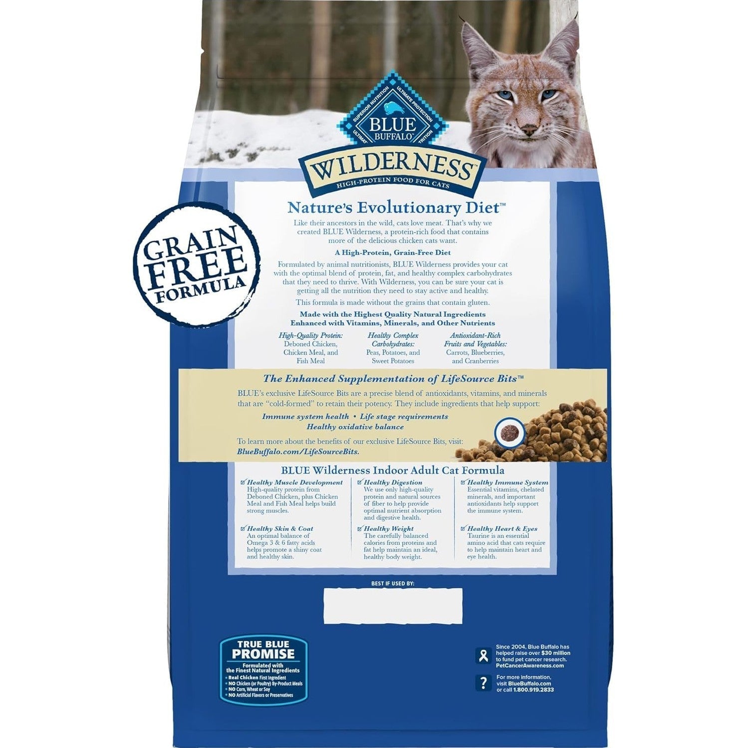 Blue Buffalo Wilderness Nature's Evolutionary Diet High-Protein, Grain-Free Natural Dry Food for Adult Cats, Chicken, 11-lb. Bag