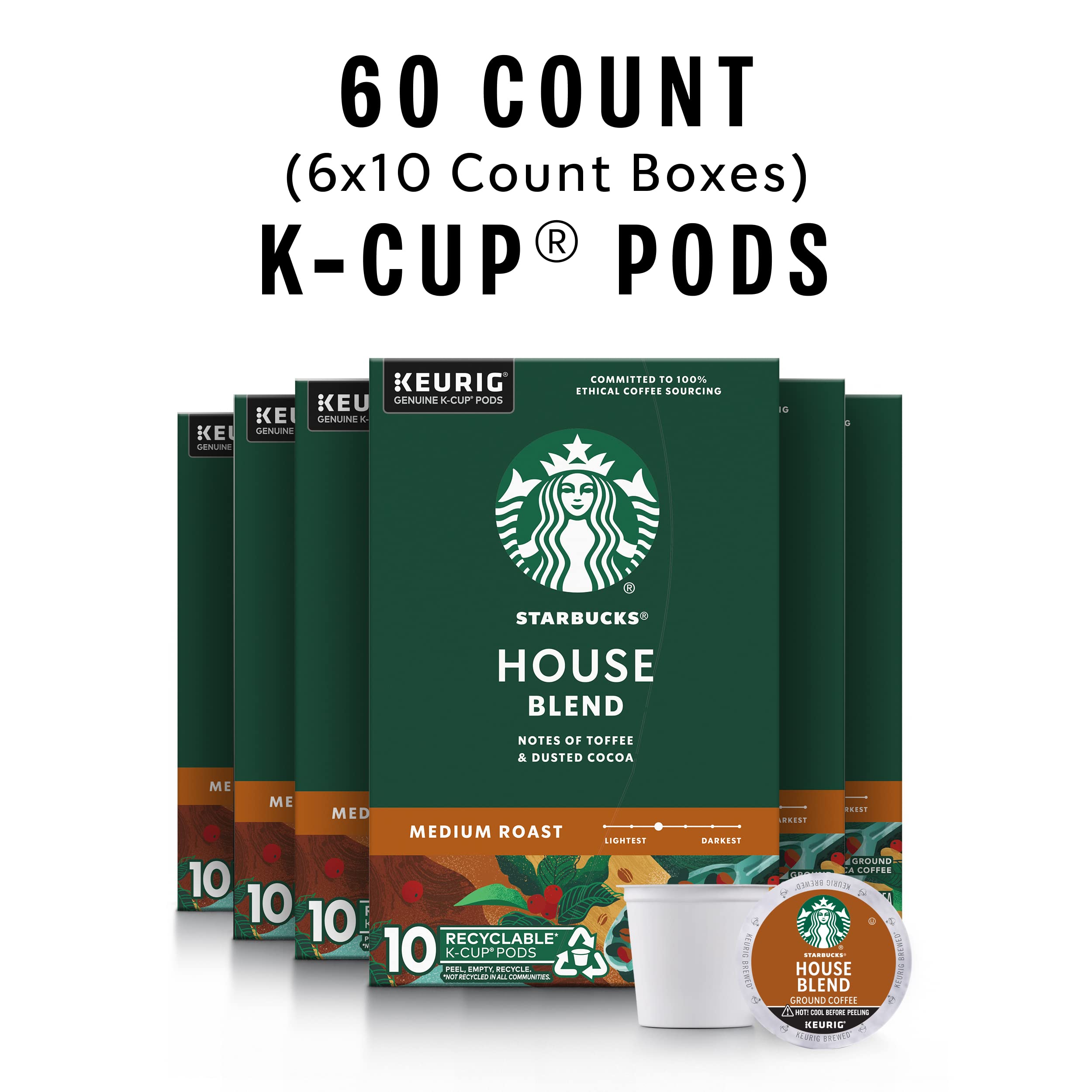 Starbucks K-Cup Coffee Pods, Medium Roast Hot or Iced Coffee, Pike Place Roast, 96 Keurig Pods