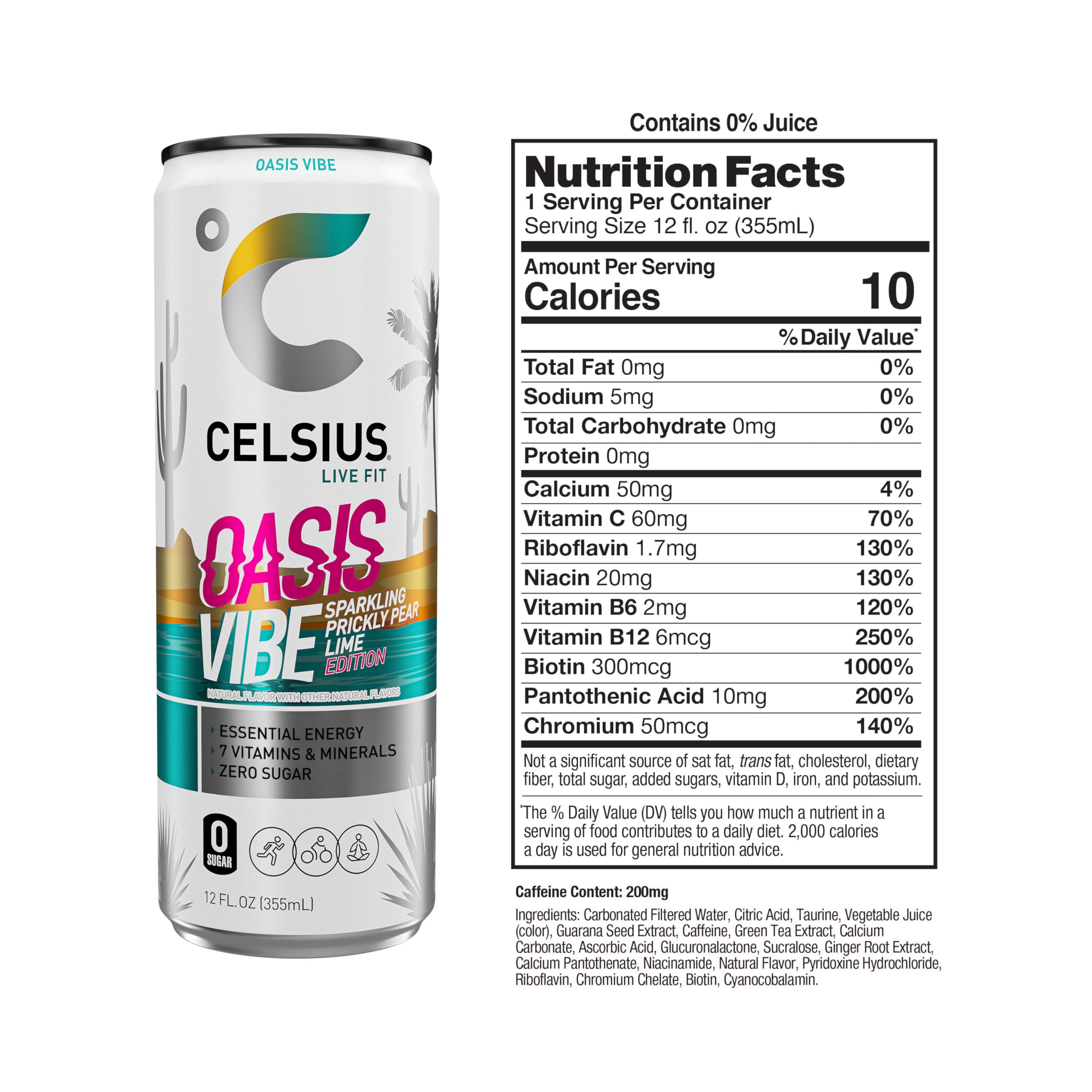 CELSIUS ASTRO VIBE Sparkling Blue Razz, Sugar Free Energy Drink, 12 Fl Oz (Pack of 12)