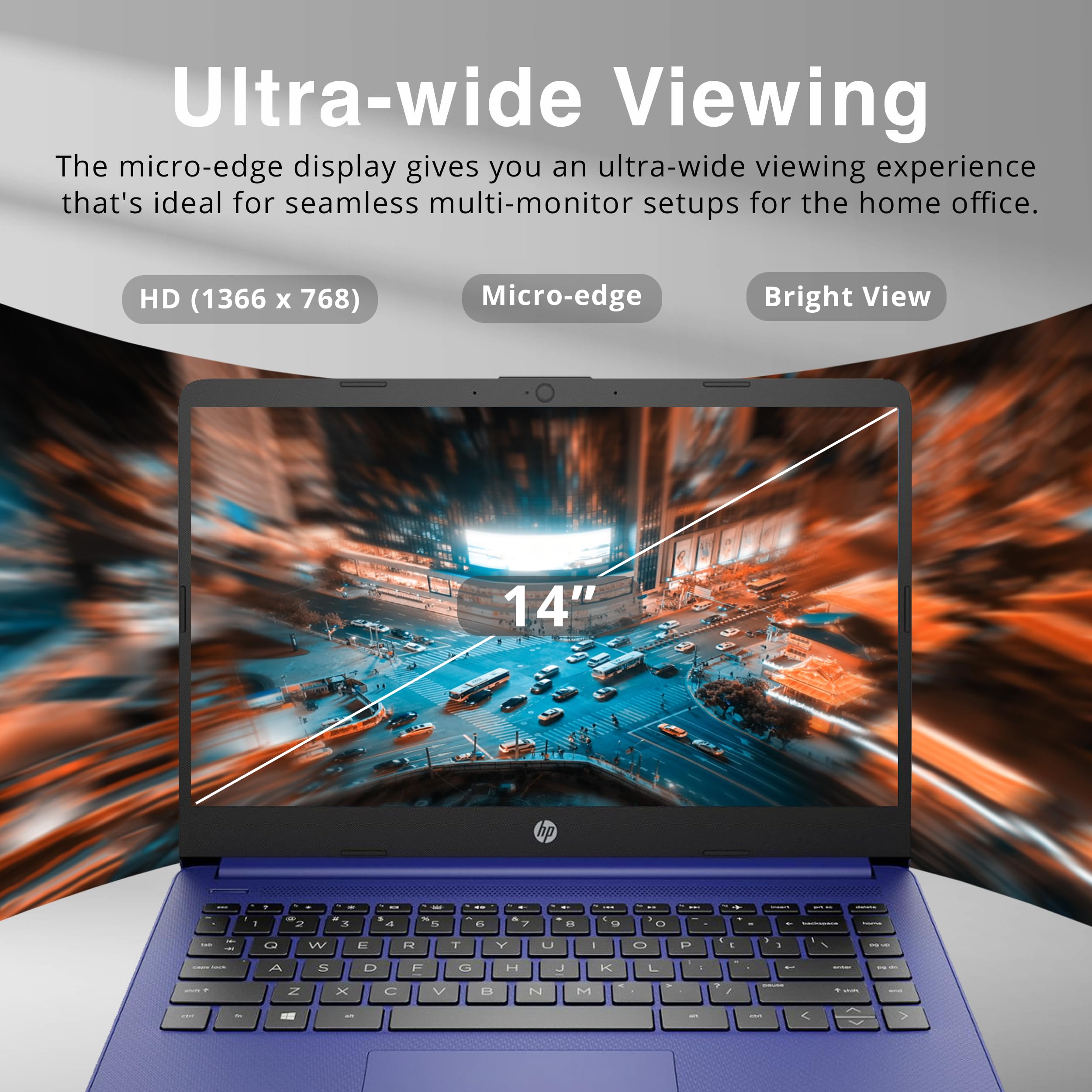 HP 14" HD Laptop, Windows 11, Intel Celeron Dual-Core Processor Up to 2.60GHz, 4GB RAM, 64GB SSD, Webcam, Dale Pink (Renewed)