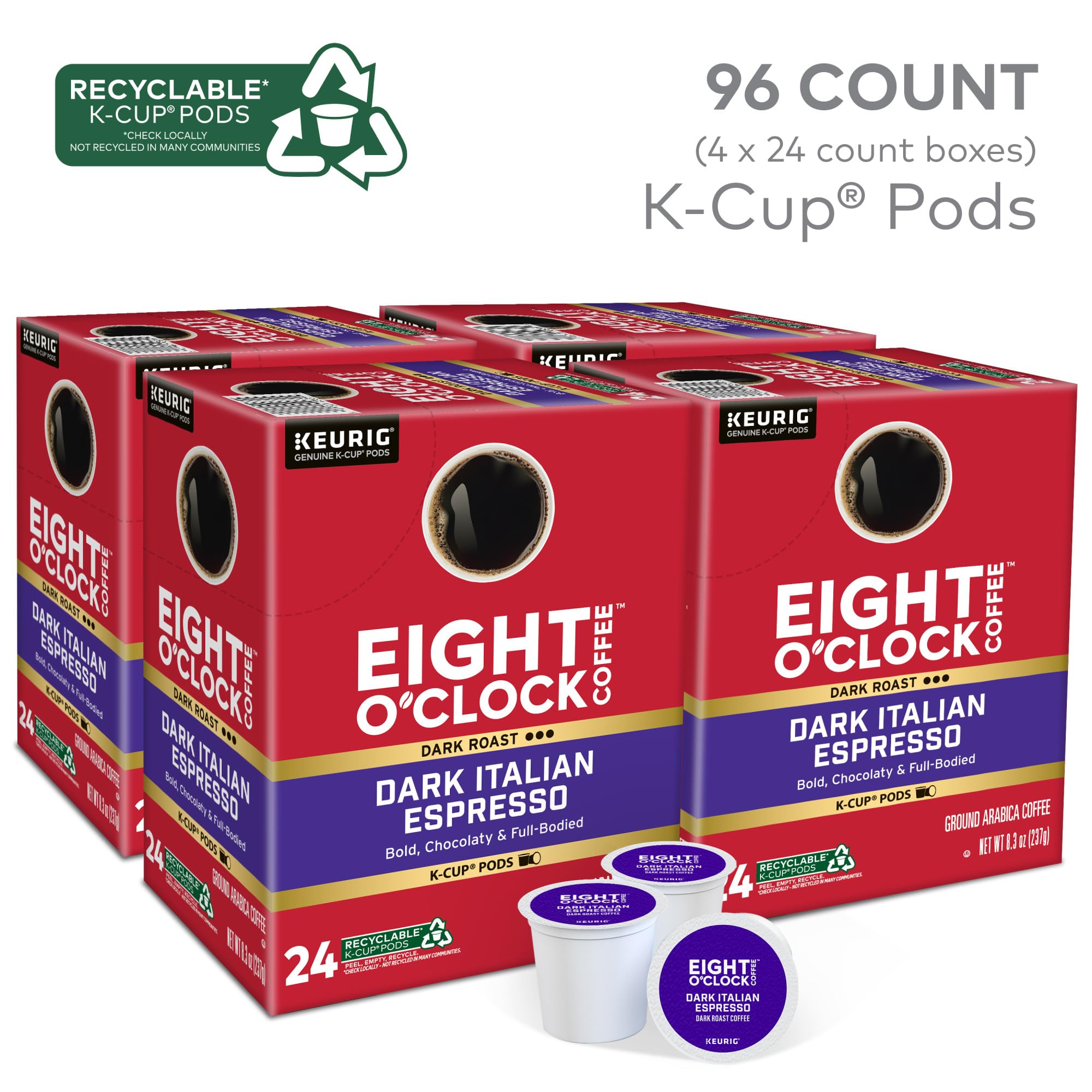 Eight O'Clock Coffee The Original, Single-Serve Keurig K-Cup Pods, Medium Roast Coffee Pods, 72 Count