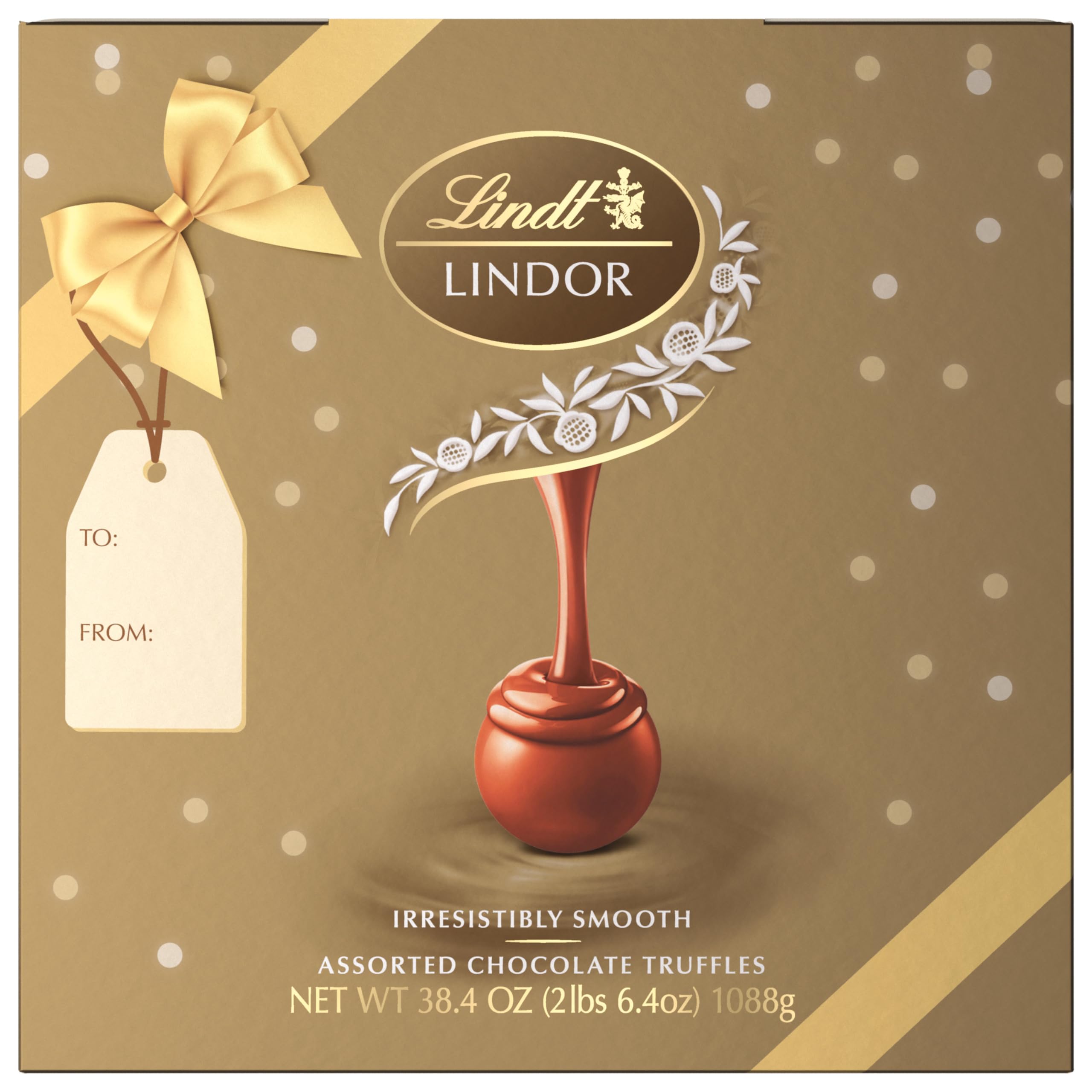 Lindt LINDOR Assorted Chocolate Truffles 90 Count Gift Box, Chocolate Candy with Smooth, Melting Truffle Center, 38.4 oz. Box