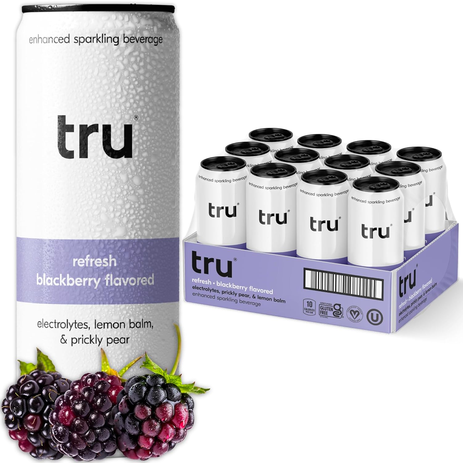 Tru Dream Seltzer, Cherry Berry, Sparkling Water with Chamomile, GABA, Magnesium & Tart Cherry Juice, Sweetened with Monk Fruit & Stevia, Gluten Free, Vegan, Caffeine Free, 12 FL OZ Cans, 12 Pack