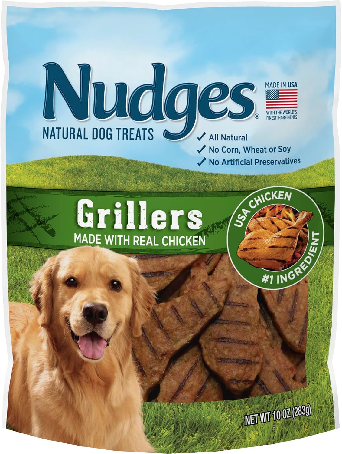 Blue Buffalo Nudges Grillers Natural Dog Treats, Made in the USA with Real Steak, 16-oz Bag