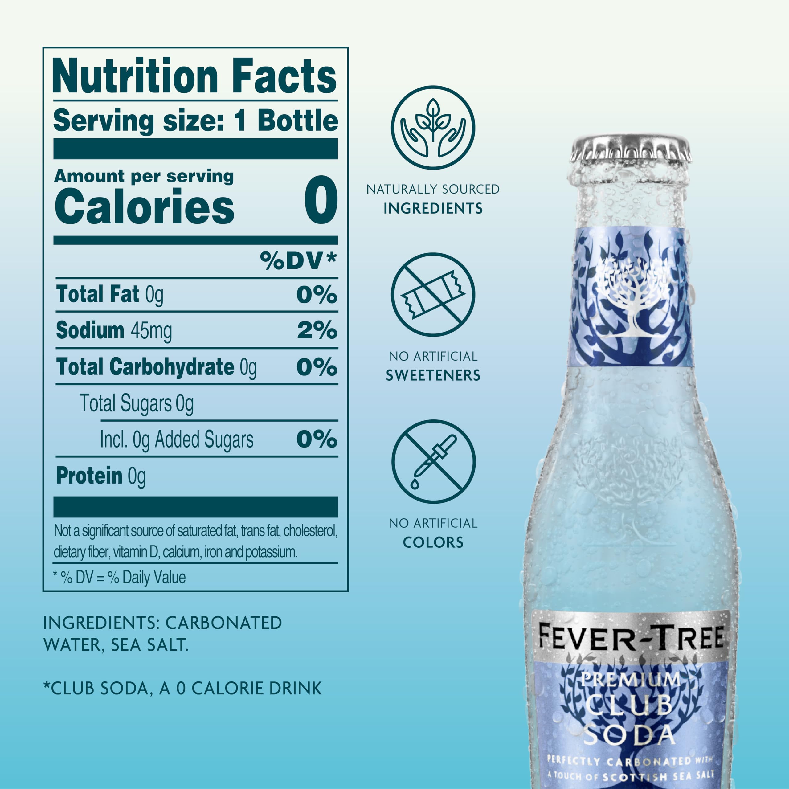 Fever Tree Club Soda Club Soda - Premium Quality Delicate with perfect carbonation - Refreshing Beverage for Cocktails & Mocktails. Naturally Sourced Ingredients, No Artificial Sweeteners or Colors - 5.07 Fl Oz (Pack of 24)(Packaging May Vary)
