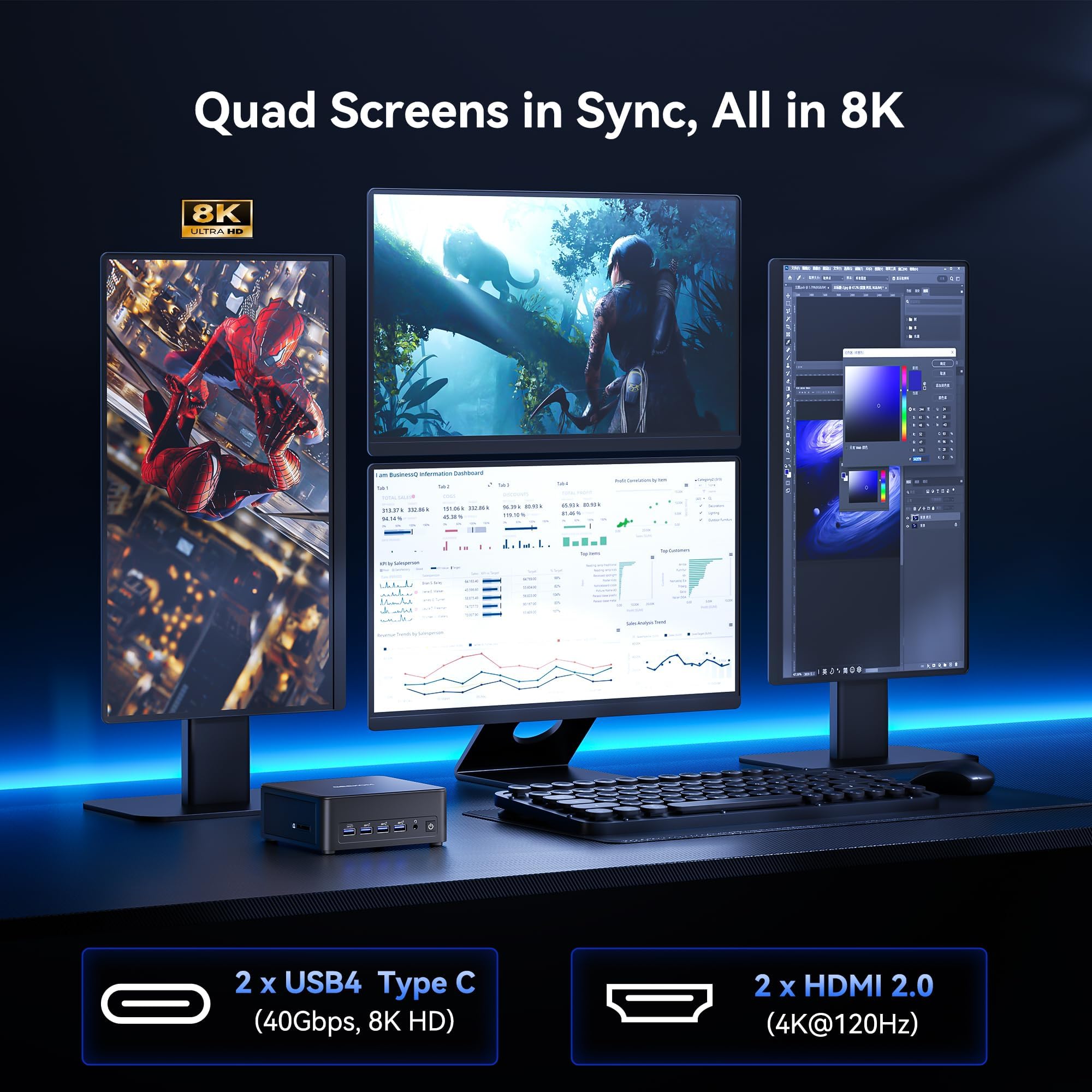 High Speed GEEKOM IT13 Mini PC 2026 with 13th Gen Intel i5-13600H |1TB SSD | 16GB RAM | Windows 11 Pro | 2 X USB4.0(40Gbps) | Quad Display| WiFi 6E |SD Slot | Intel NUC13 Replacement Desktop Computers