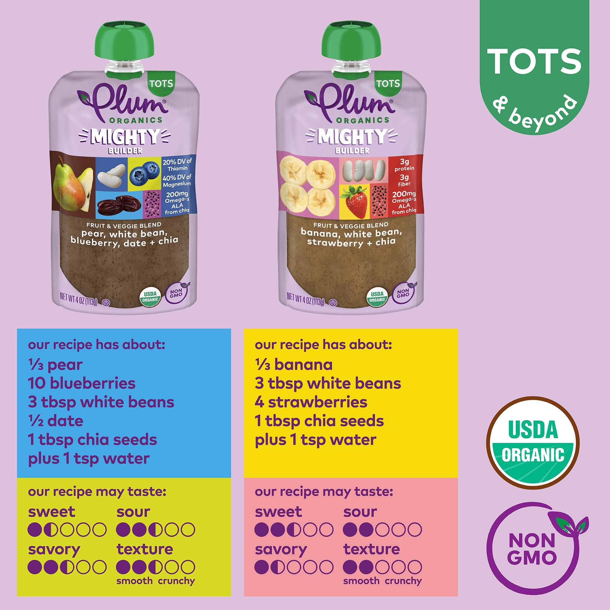 Plum Organics Variety Pack, 12+ Months – Toddler’s Flavor Expedition – Mighty Builder Organic Fruit & Veggie Pouches – 4 oz Pouch, Pack of 18 (Amazon Exclusive)