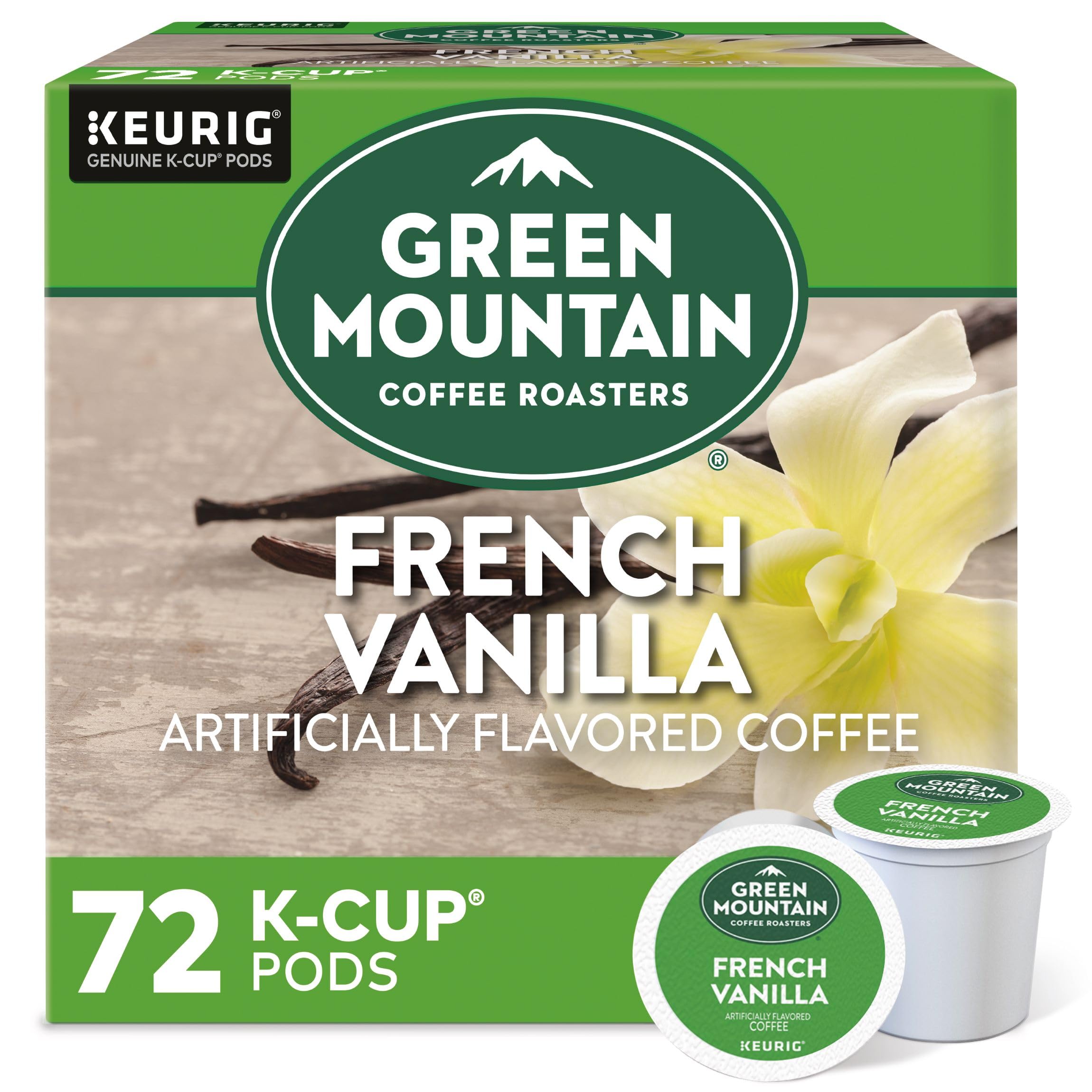 Green Mountain Coffee Roasters Caramel Vanilla Cream Keurig Single-Serve K-Cup pods, Light Roast Coffee, 72 Count